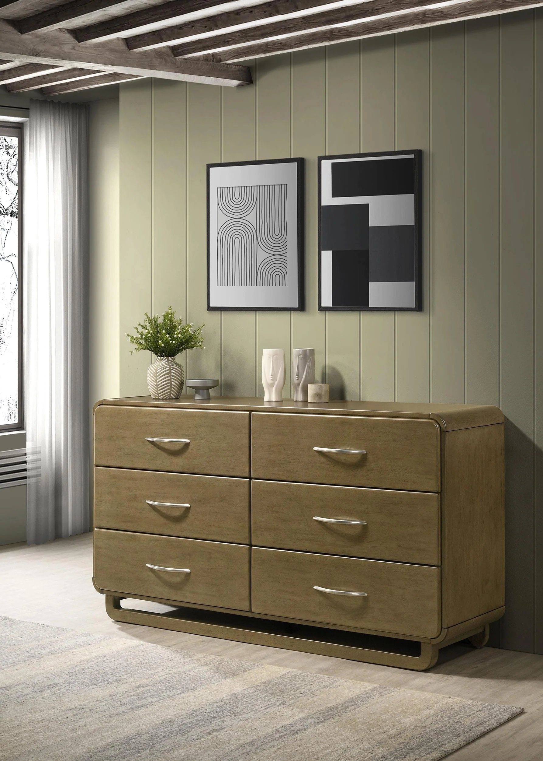 Amsbury Nutmeg 6-Drawer Dresser
