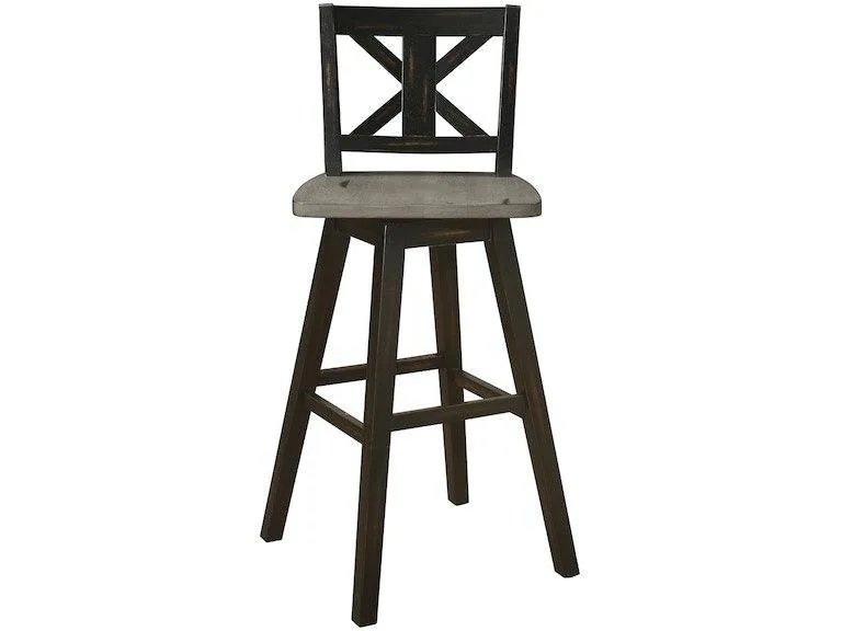 Amsonia Black Swivel Pub Counter Height Chairs, Set of 2 - Image 3