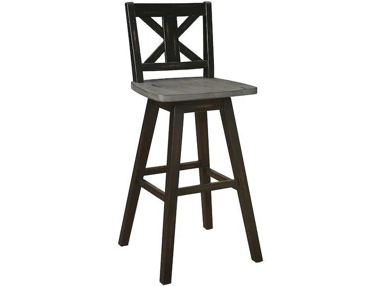 Amsonia Black Swivel Pub Counter Height Chairs, Set of 2 - Image 4