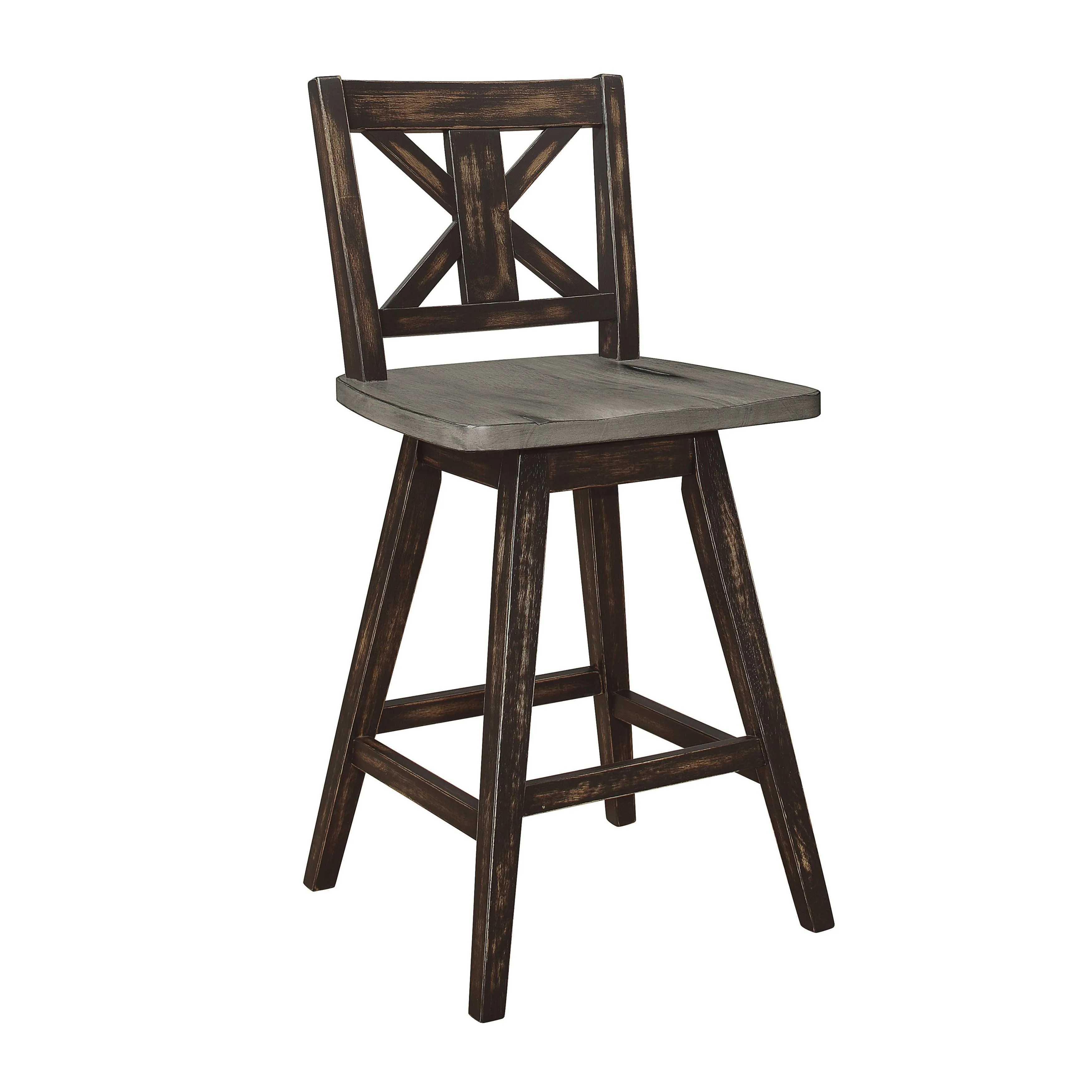 Amsonia Gray/Black Swivel Counter Chair, Set of 2 - Image 4