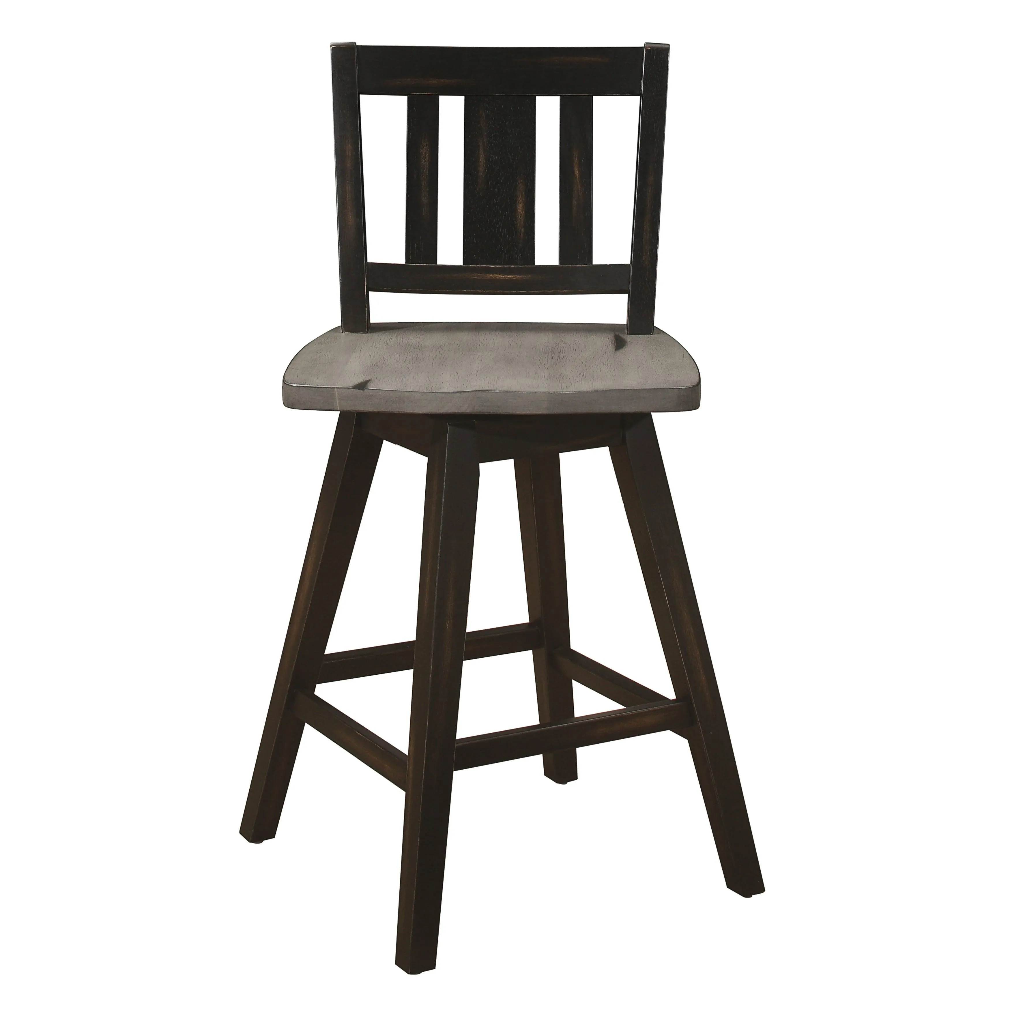 Amsonia Gray/Black Swivel Counter Height Chairs, Set of 2 - Image 4