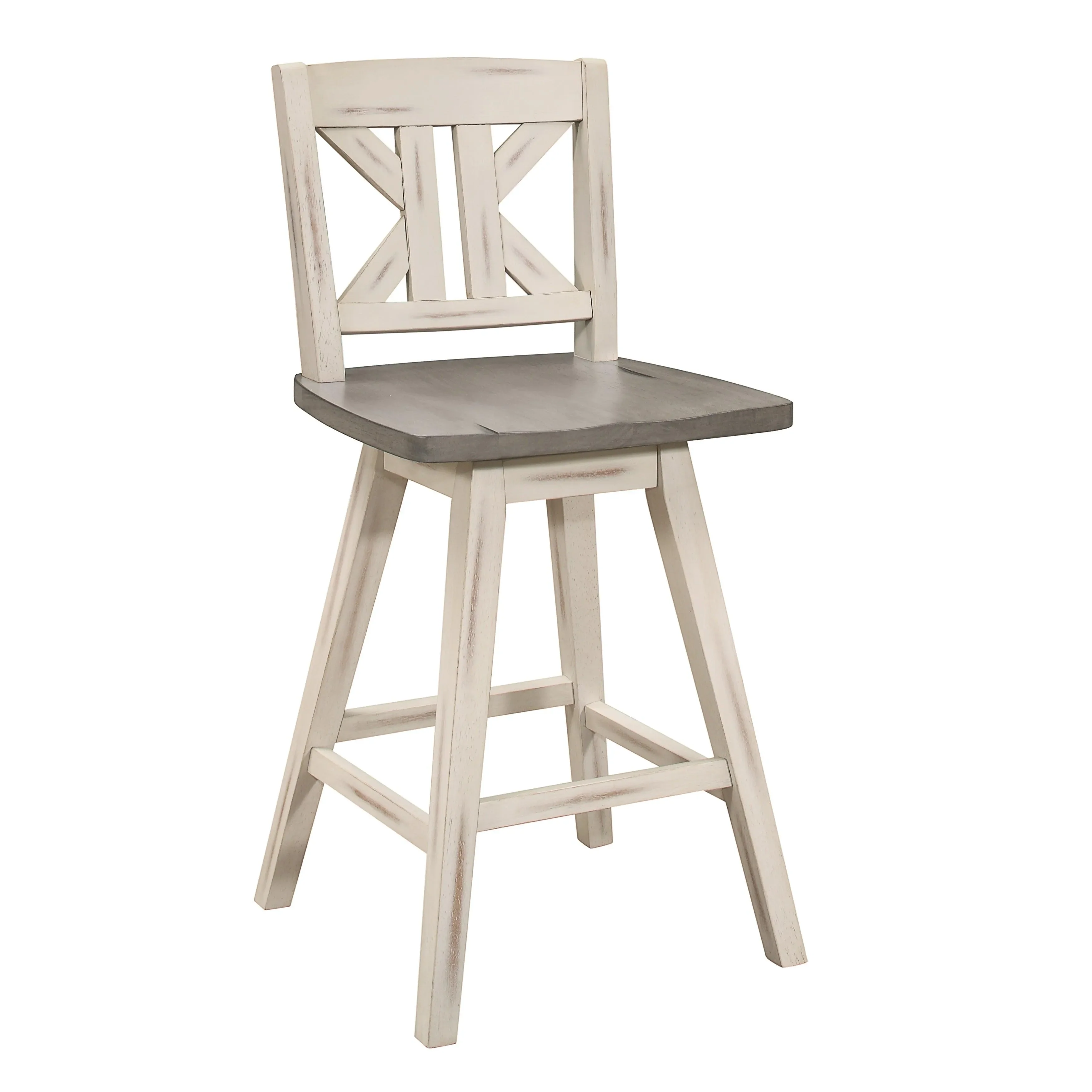 Amsonia Gray/White Swivel Counter Height Chairs, Set of 2 - Image 7