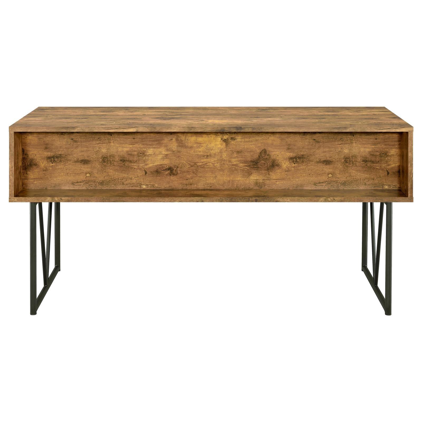Analiese Antique Nutmeg 4-Drawer Writing Desk - Image 9