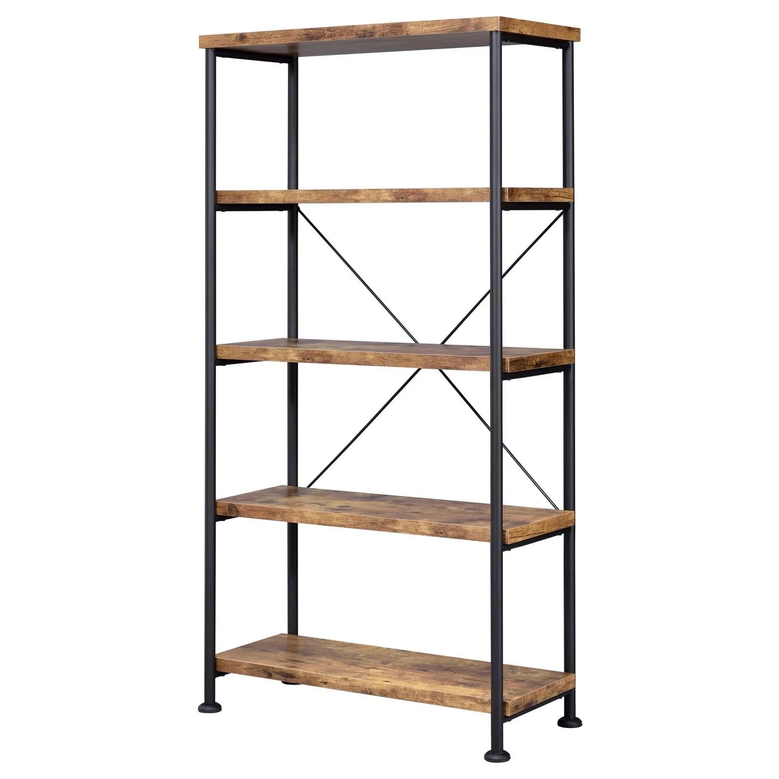 Analiese Antique Nutmeg 4-Shelf Bookcase - Image 4