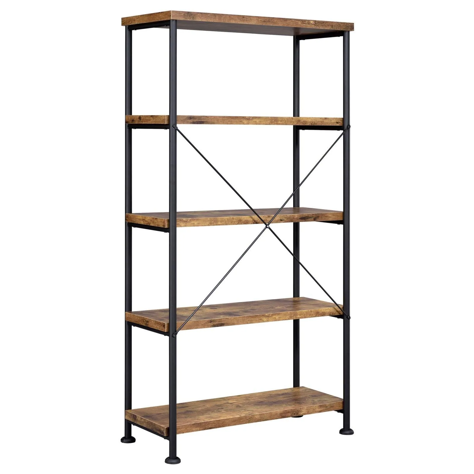 Analiese Antique Nutmeg 4-Shelf Bookcase - Image 6