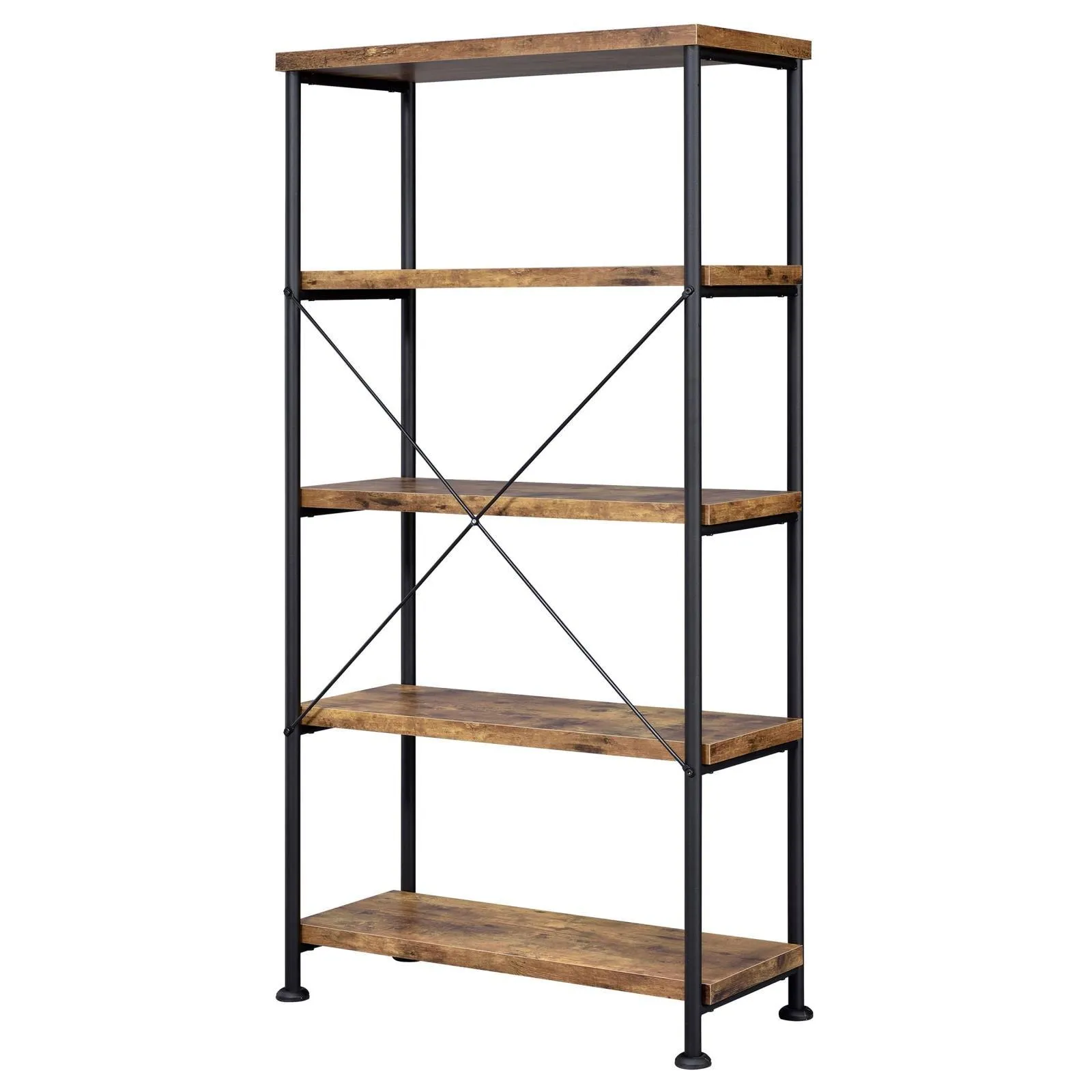 Analiese Antique Nutmeg 4-Shelf Bookcase - Image 8