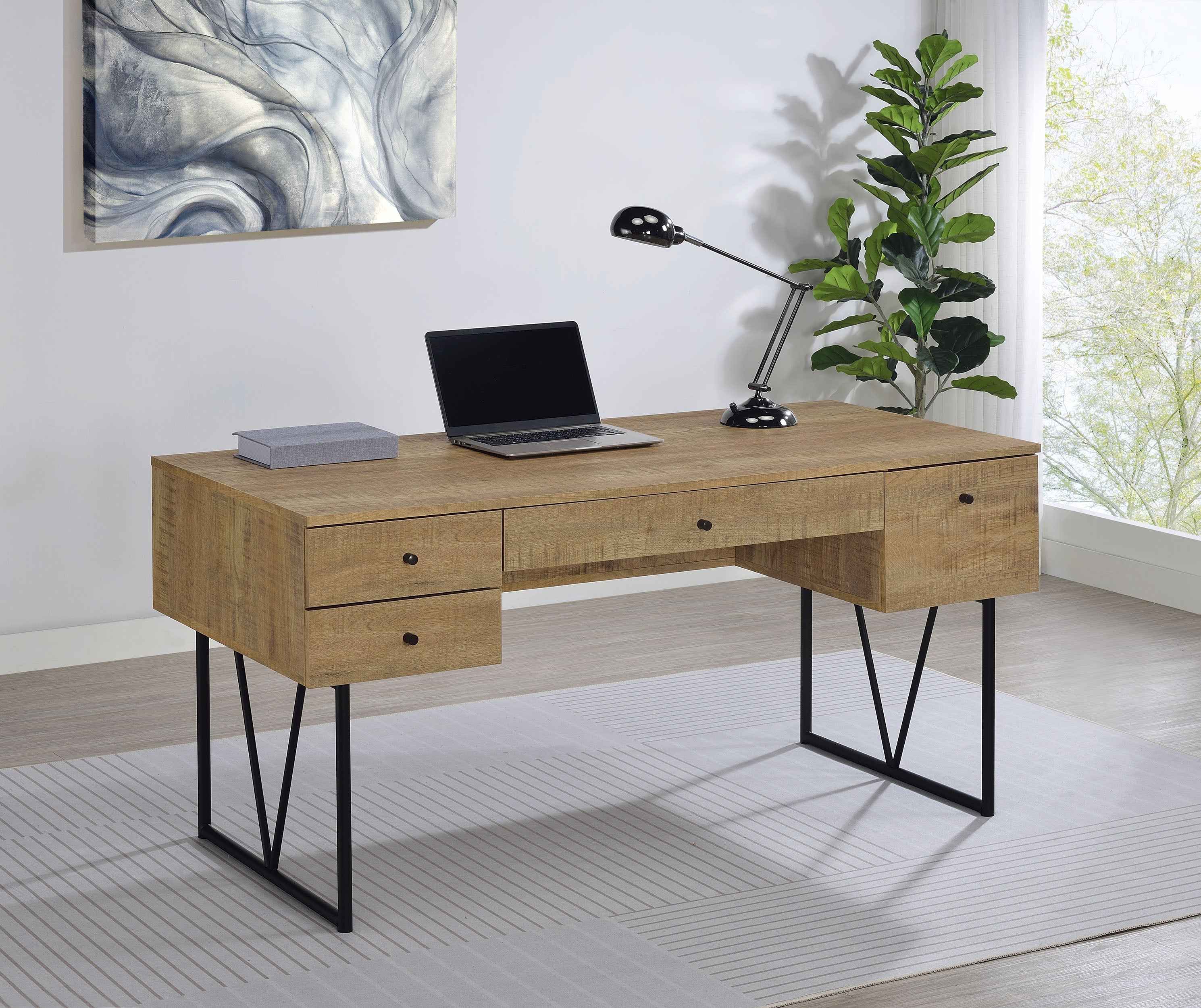 Analiese Mango 63-inch 4-drawer Writing Desk
