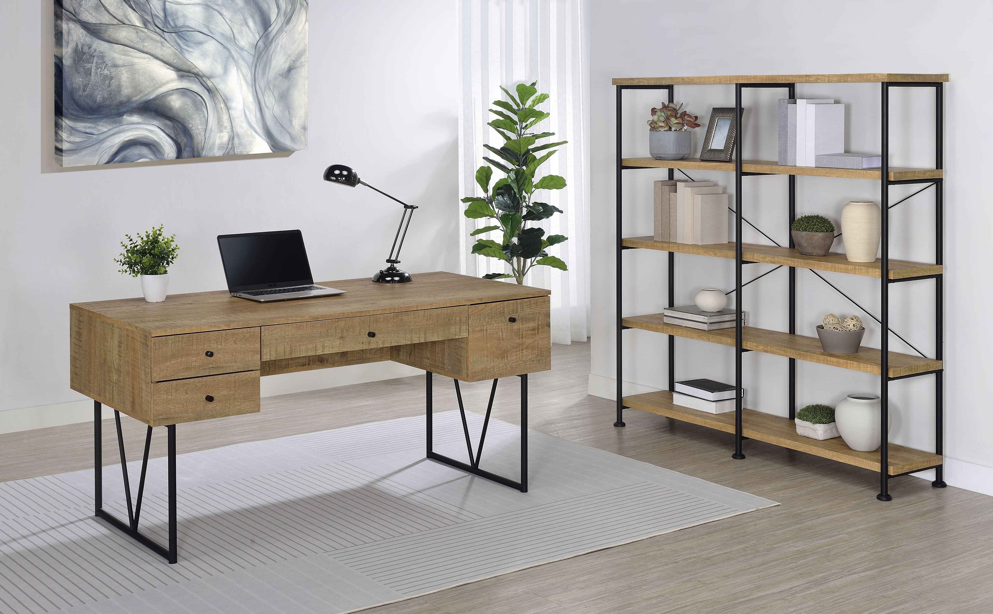 Analiese Mango 63-inch 4-drawer Writing Desk - Image 12