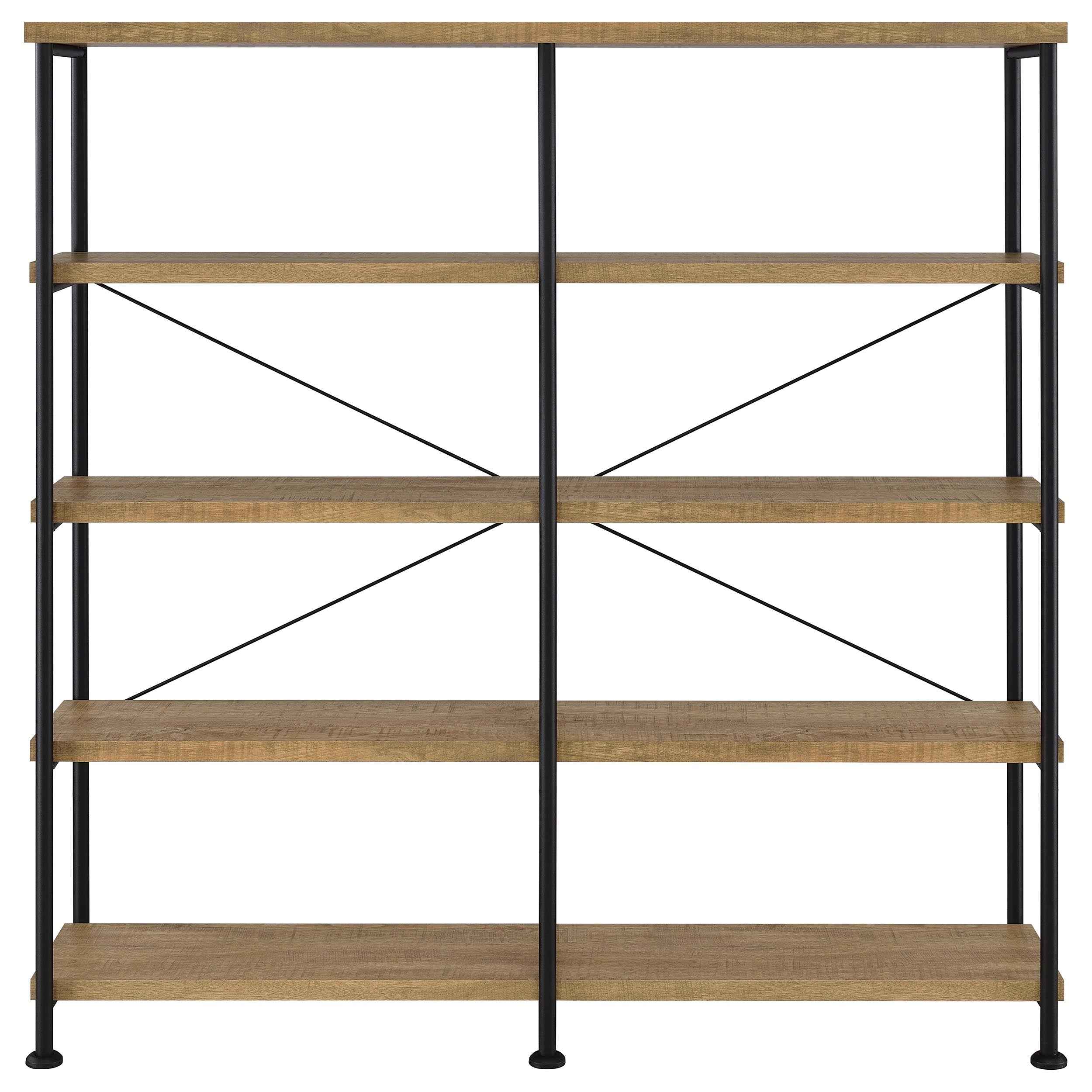 Analiese Mango 63-inch 4-shelf Double Bookshelf - Image 3