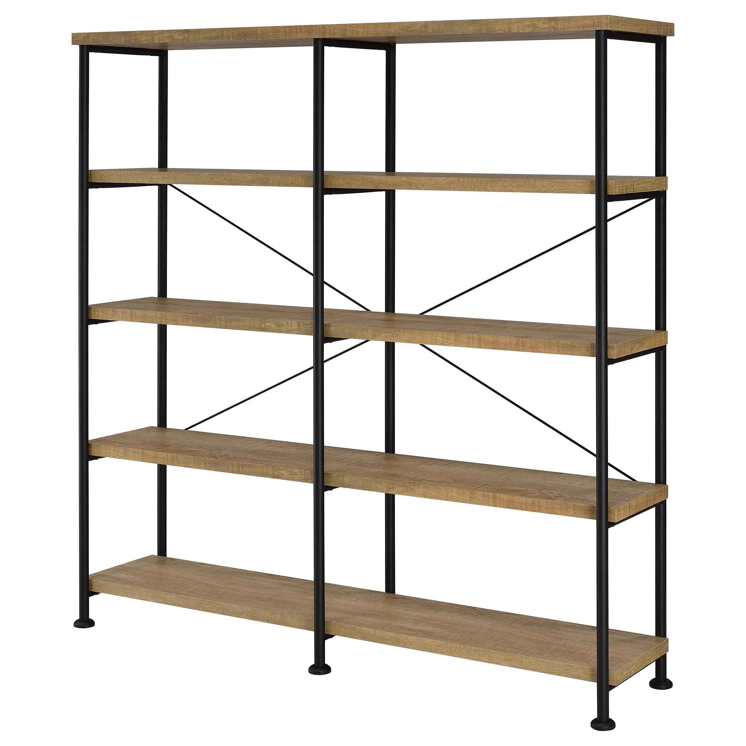 Analiese Mango 63-inch 4-shelf Double Bookshelf - Image 4