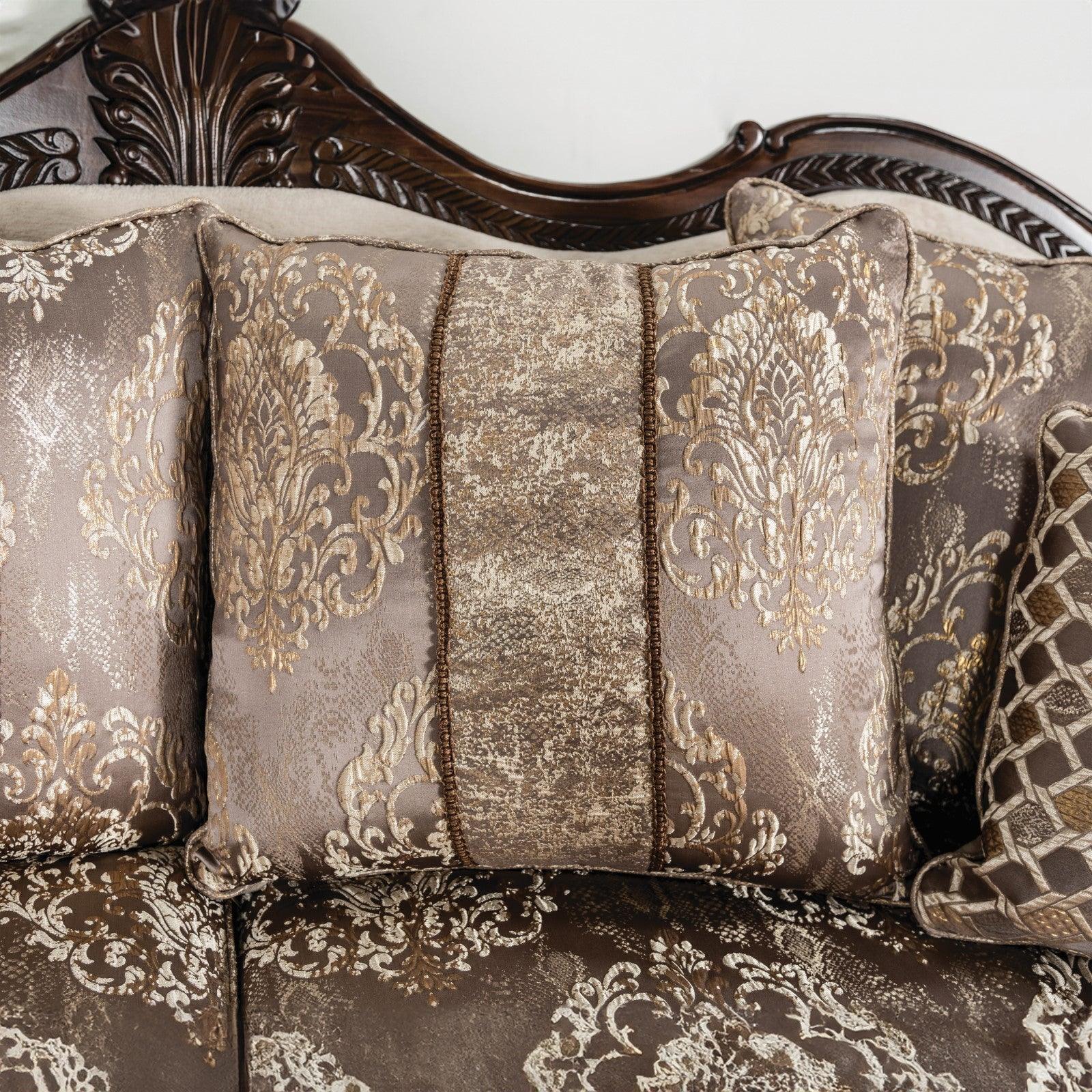 Andalusia Light Brown/Dark Cherry Loveseat - Image 4