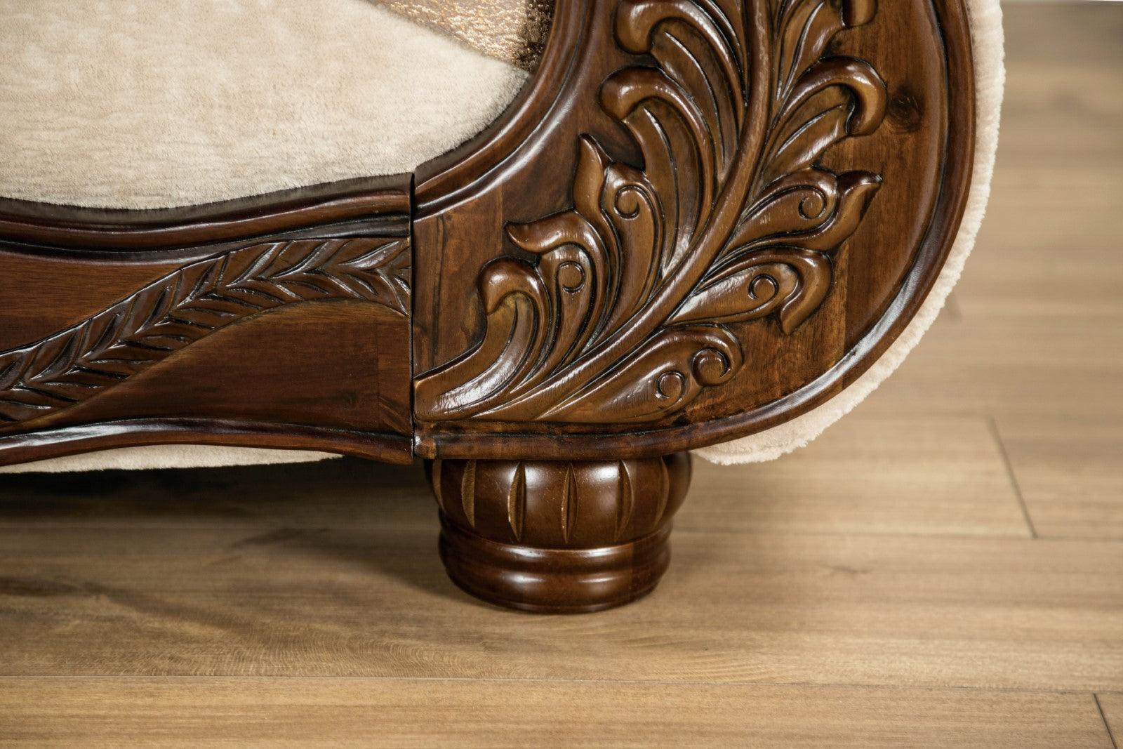 Andalusia Light Brown/Dark Cherry Loveseat - Image 5