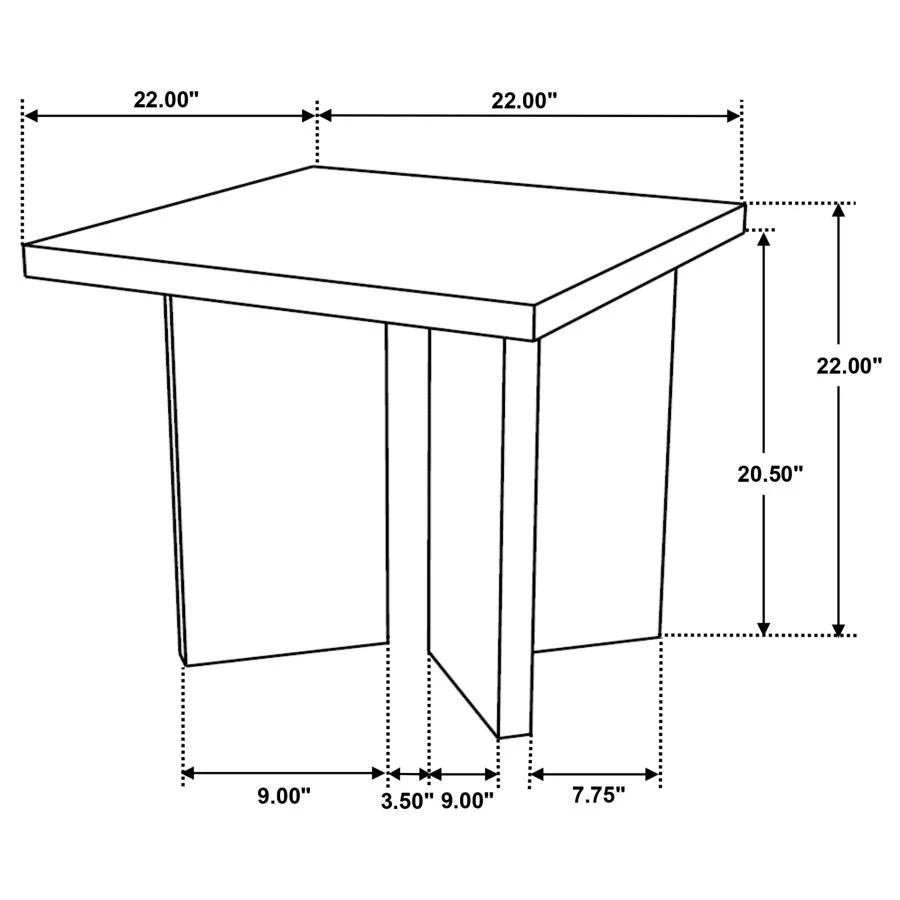 Andando Mango Brown Rectangular Solid Wood End Table - Image 3