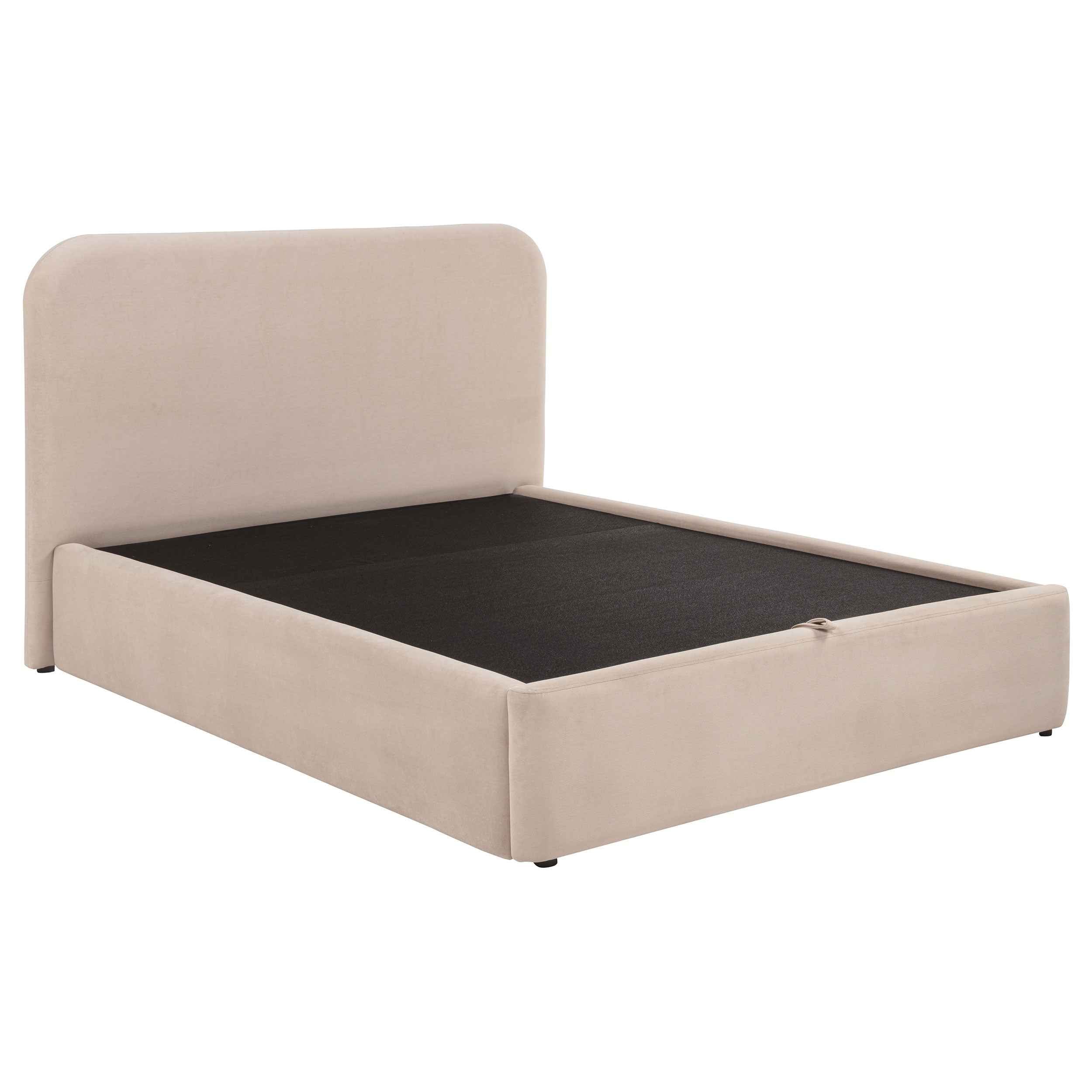 Anders Beige Upholstered Eastern King Storage Lift Platform Bed - Image 3