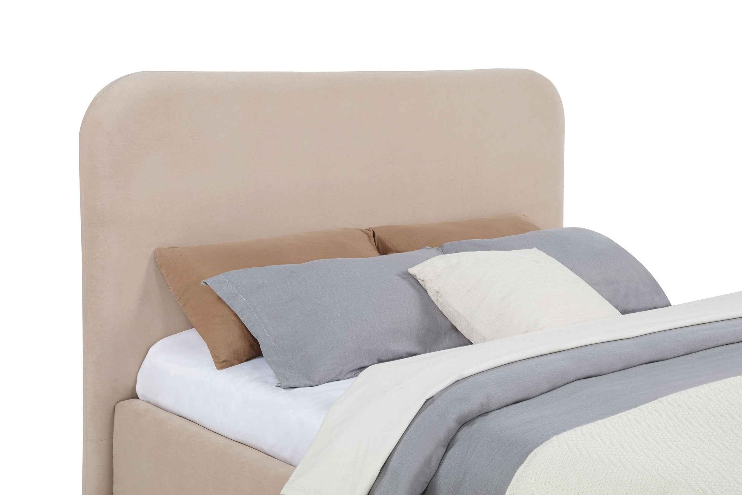 Anders Beige Upholstered Eastern King Storage Lift Platform Bed - Image 5