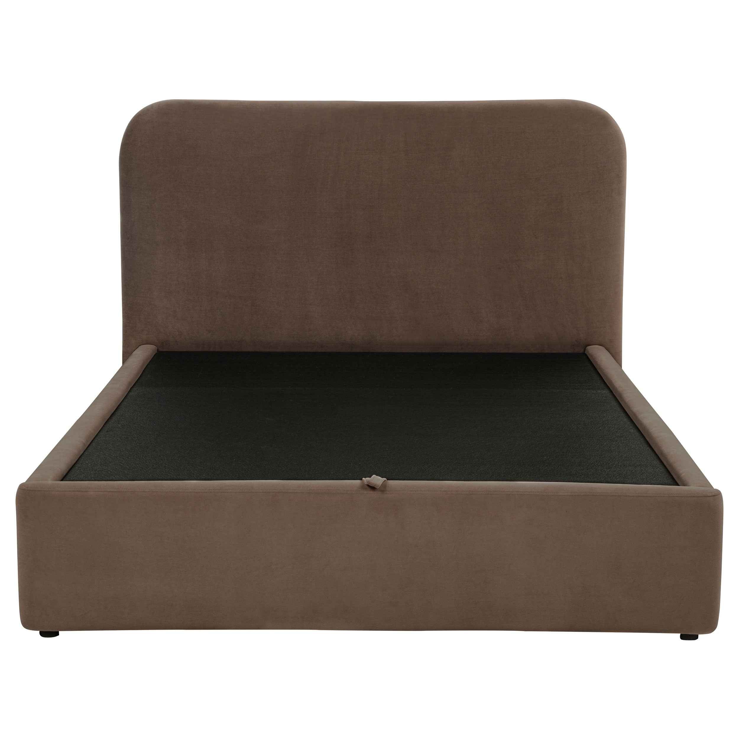 Anders Chocolate Upholstered Queen Storage Lift Platform Bed - Image 4