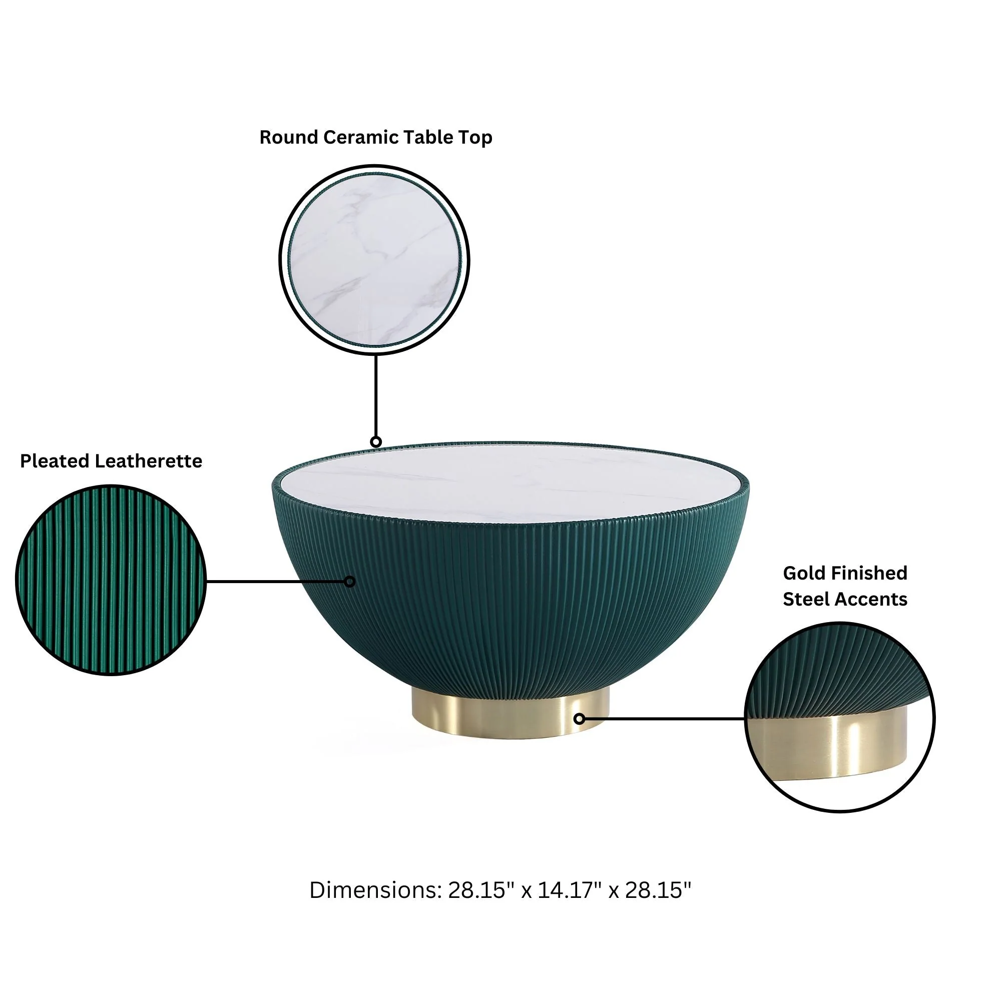 Anderson Coffee Table and End Table 1.0 in Green (set of 2) - Image 4