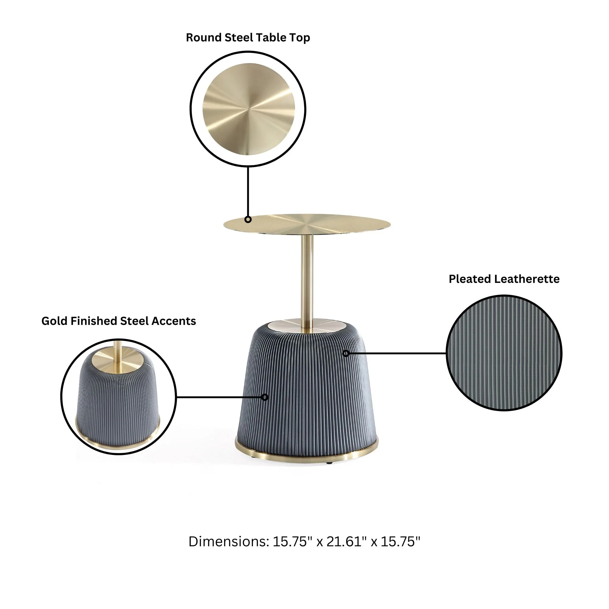 Anderson Coffee Table and End Table 1.0 in Grey (set of 2) - Image 5
