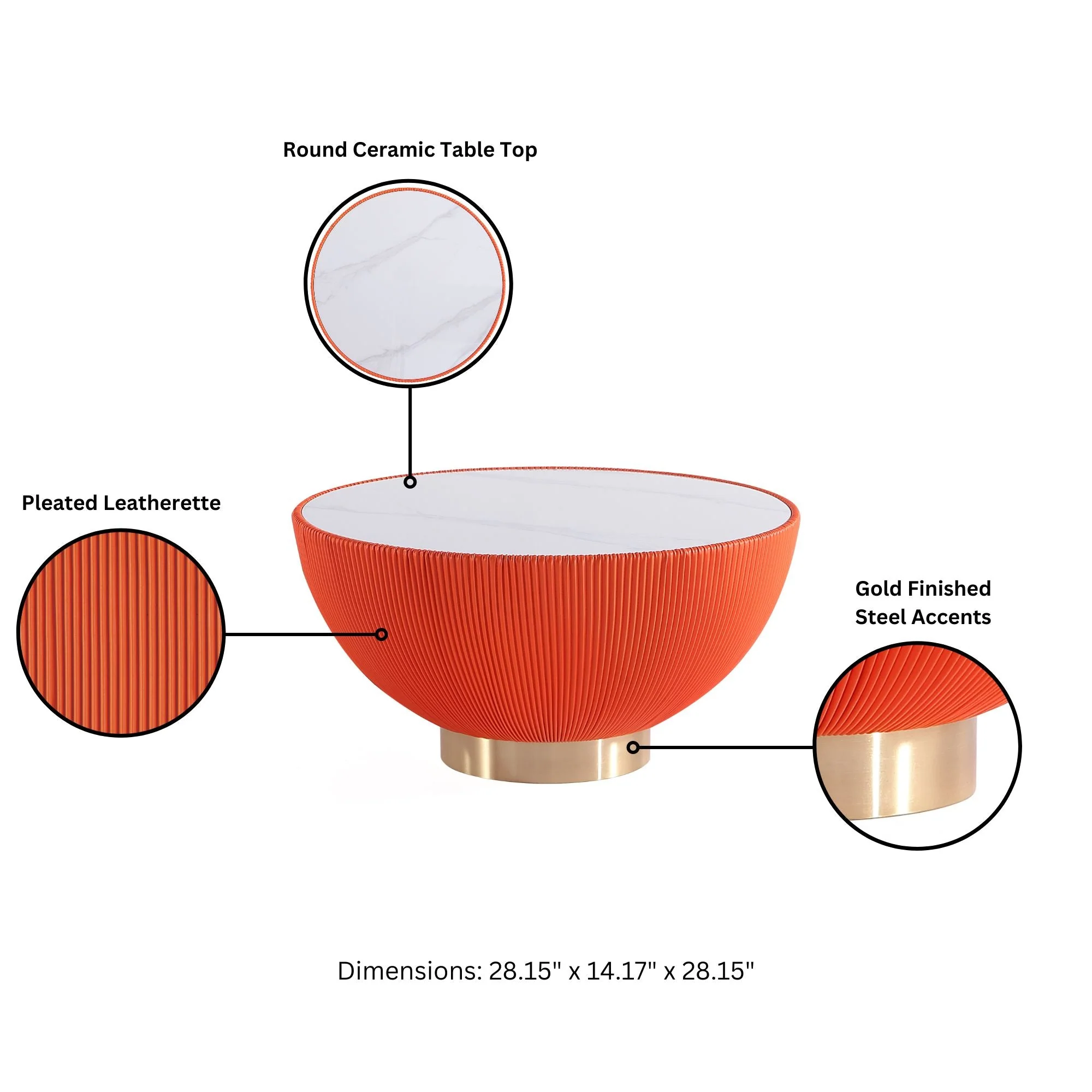 Anderson Coffee Table and End Table 1.0 in Orange (set of 2) - Image 4