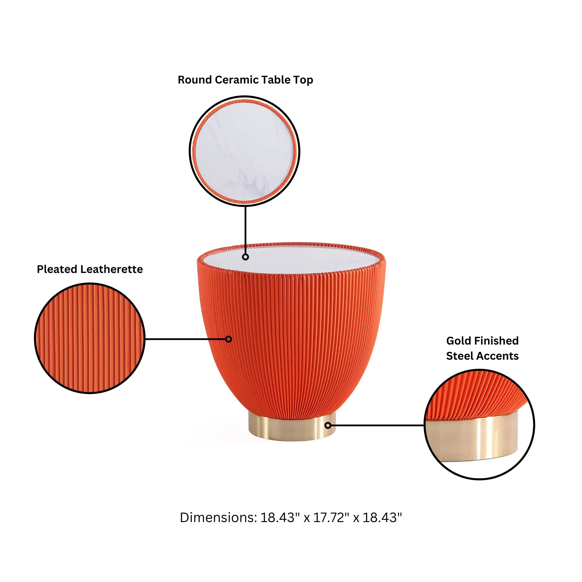 Anderson Coffee Table and End Table 2.0 in Orange (set of 2) - Image 5