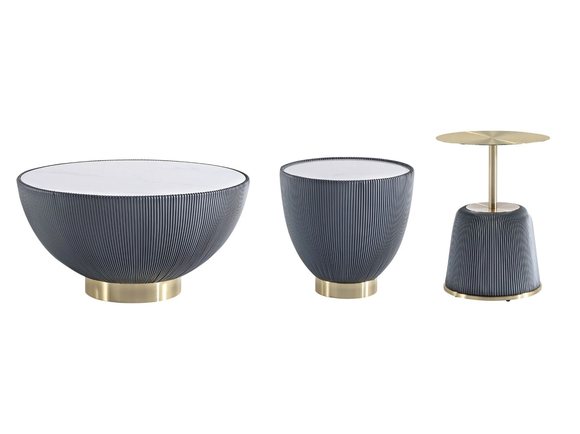 Anderson Coffee Table, End Table 1.0 and End Table 2.0 in Grey (set of 3)