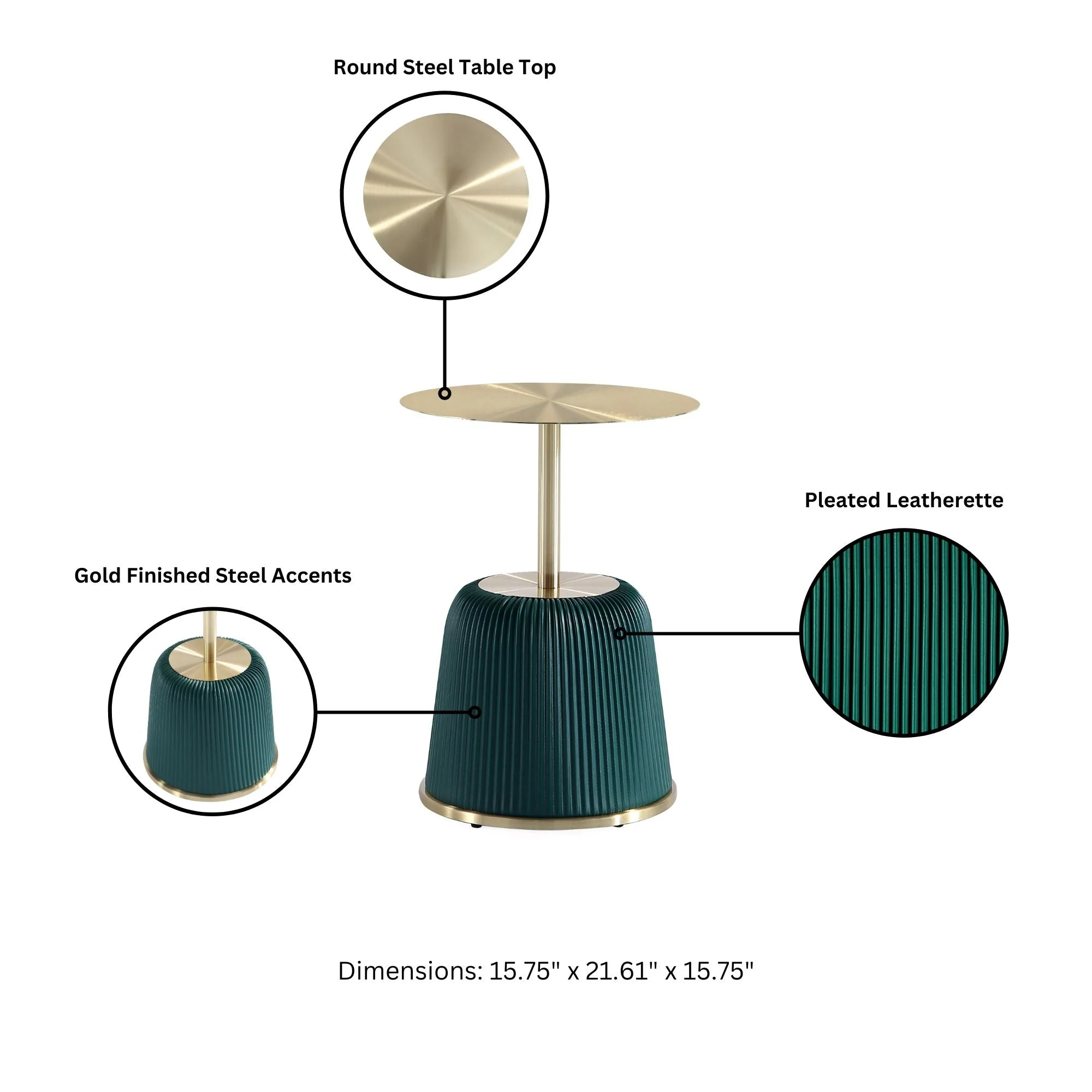 Anderson End Table 1.0 and End Table 2.0 in Green (set of 2) - Image 4