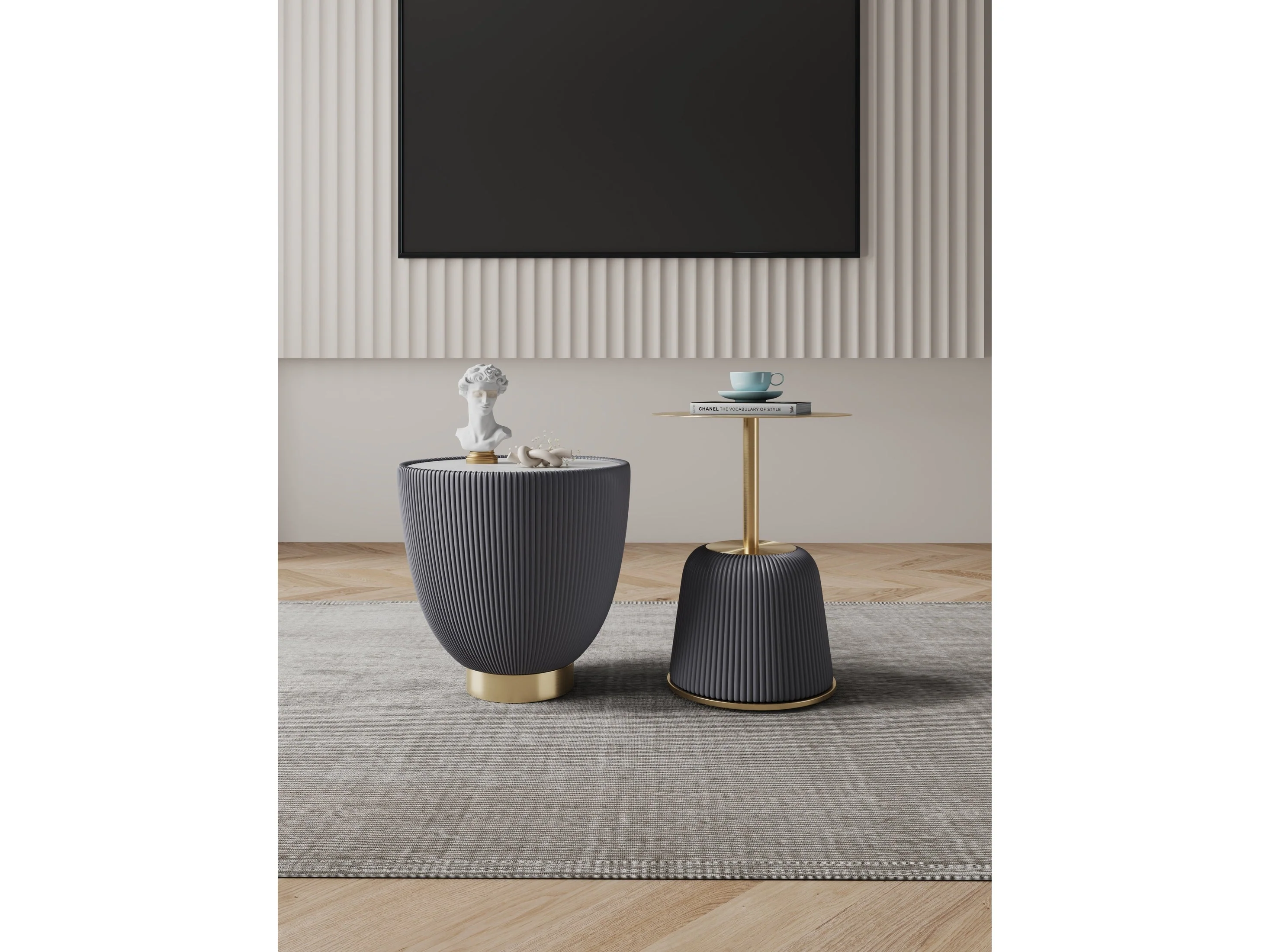 Anderson End Table 1.0 and End Table 2.0 in Grey (set of 2)