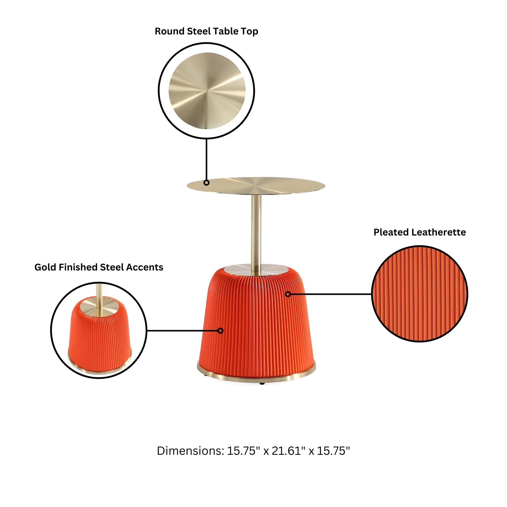 Anderson End Table 1.0 in Orange - Image 4