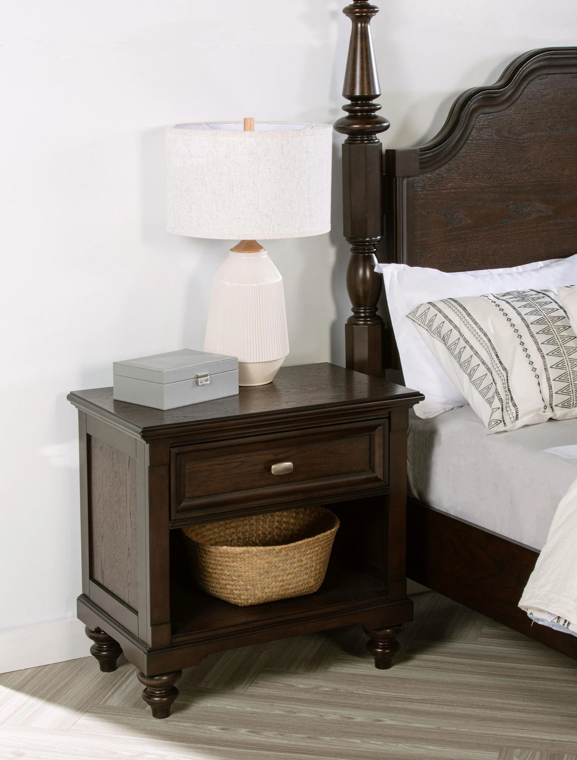 Andover Dark Oak 1-Drawer Nightstand