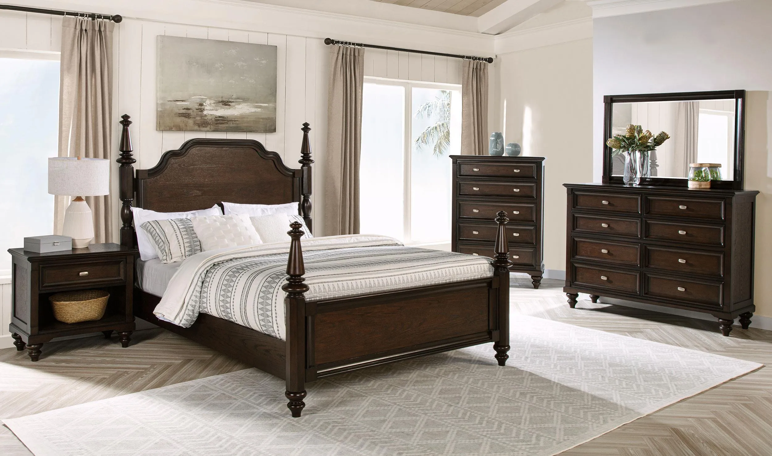Andover Dark Oak 5-Drawer Chest - Image 12