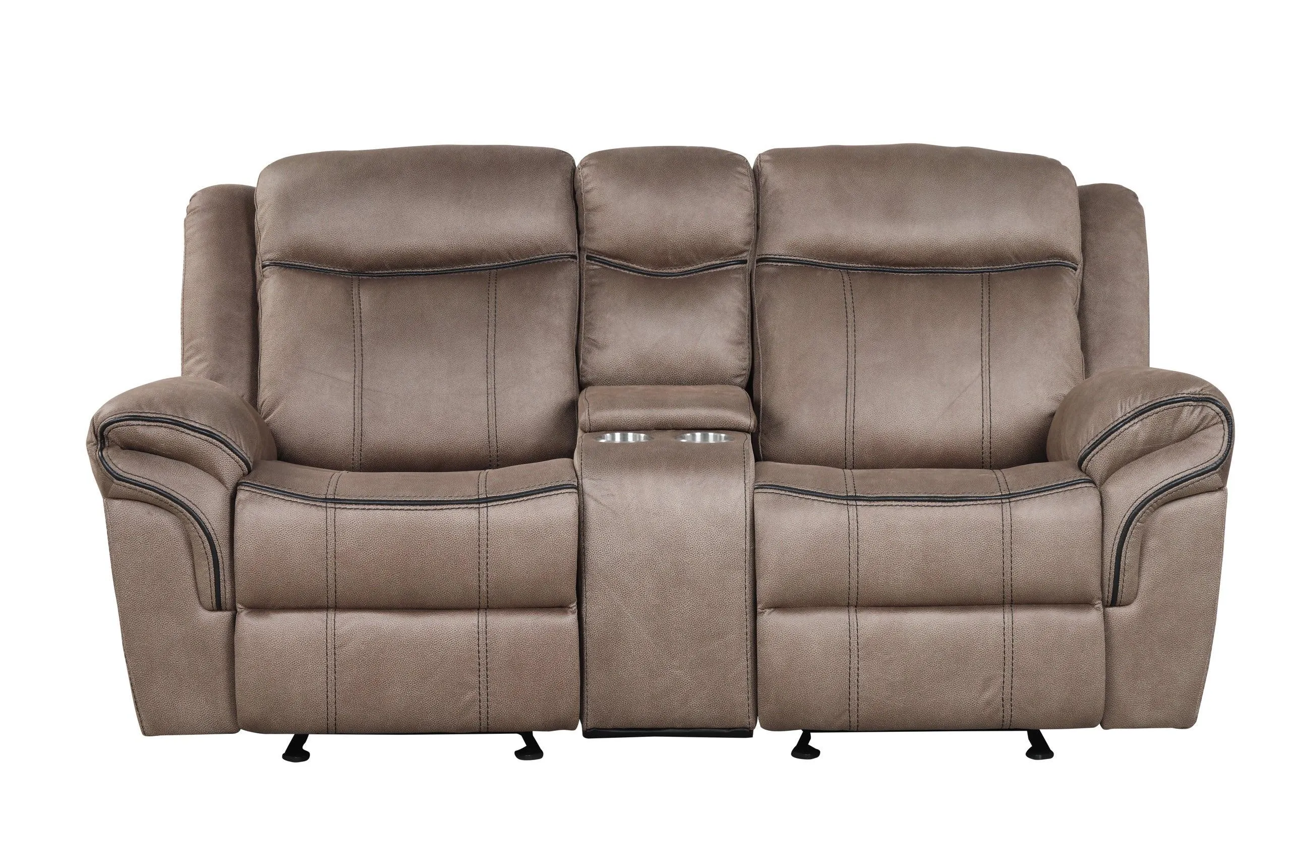 Andres Brown 3-Piece Sofa Recliner Living Room Set - Image 3