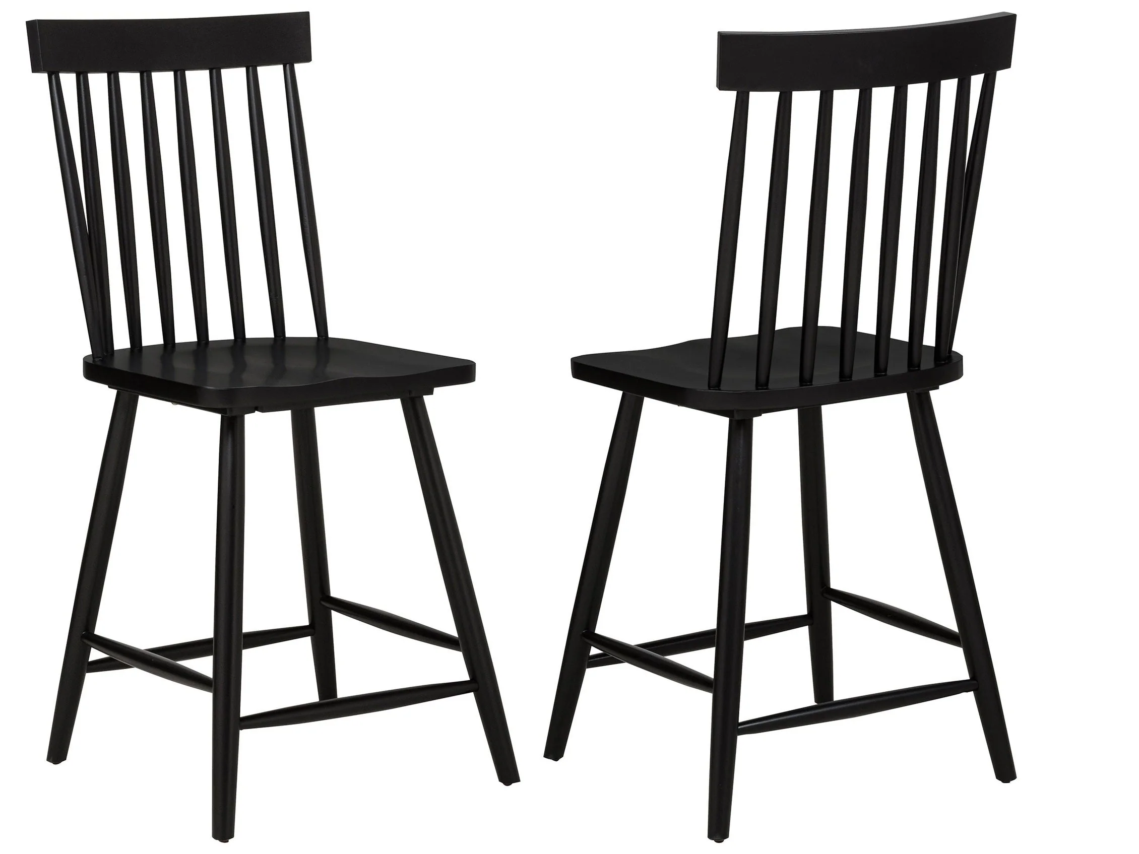 Andrews Black Windsor Counter Height Dining Side Chair (Set of 2)