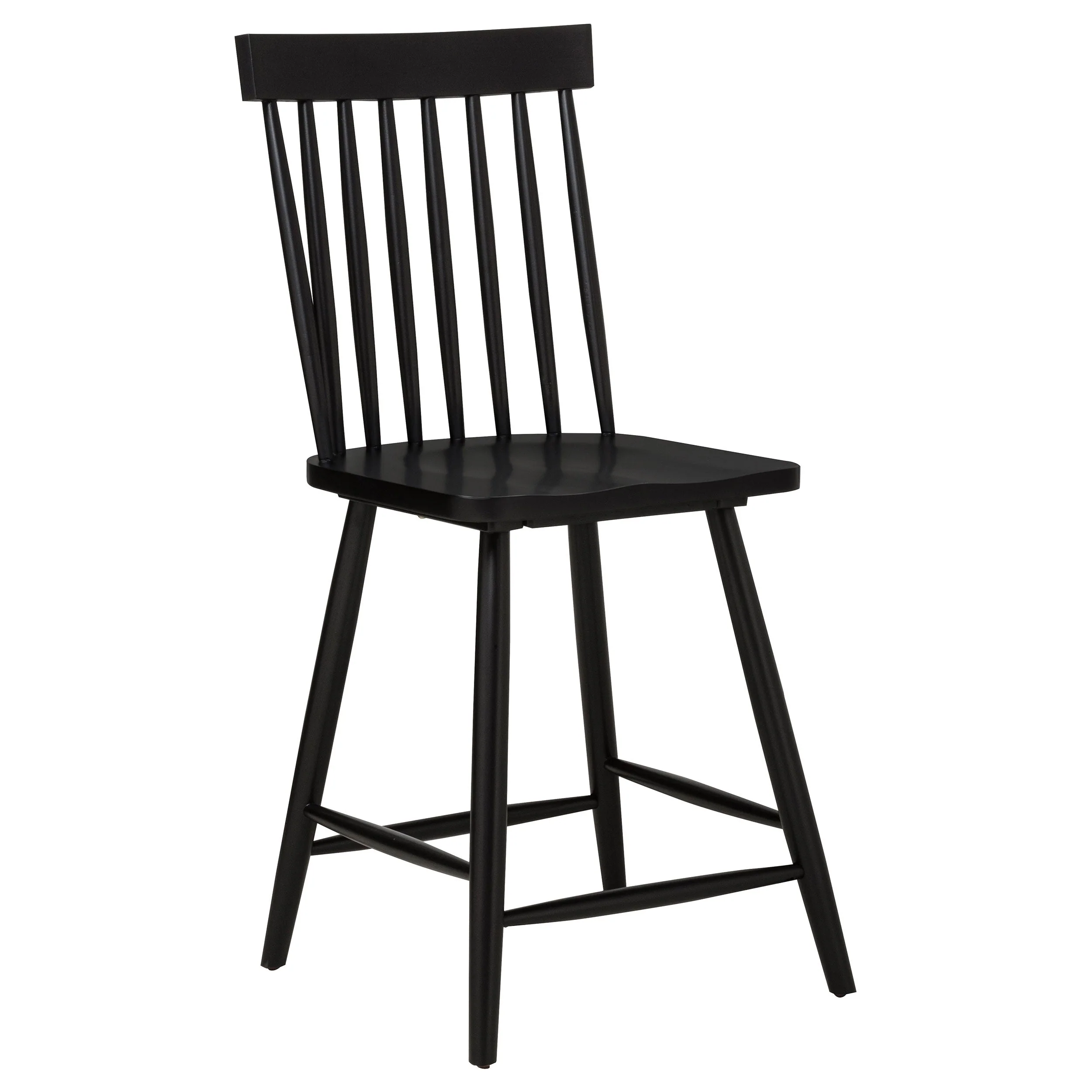 Andrews Black Windsor Counter Height Dining Side Chair (Set of 2) - Image 3
