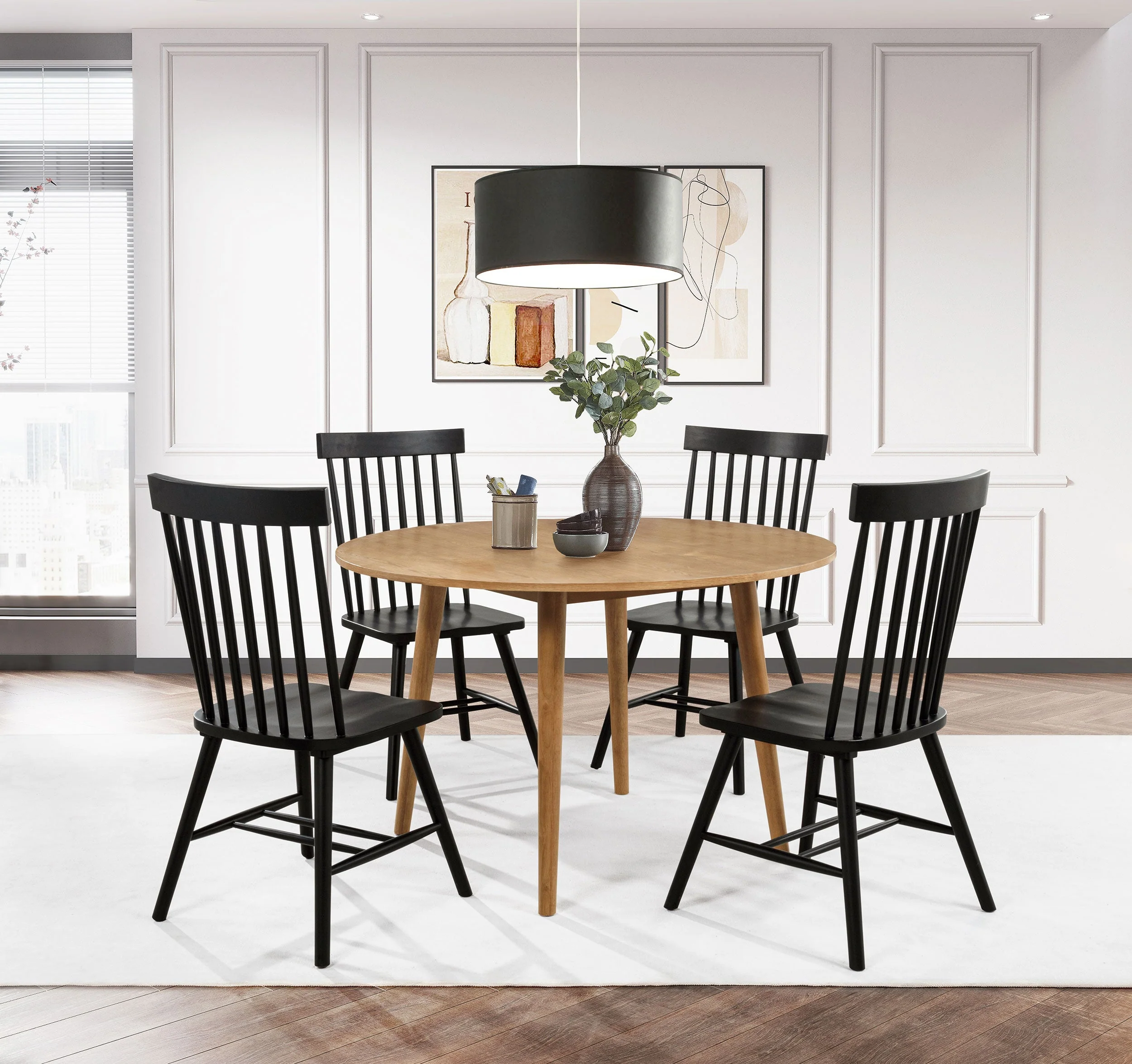 Andrews Light Ash 48-inch Round Wood Dining Room Table - Image 7