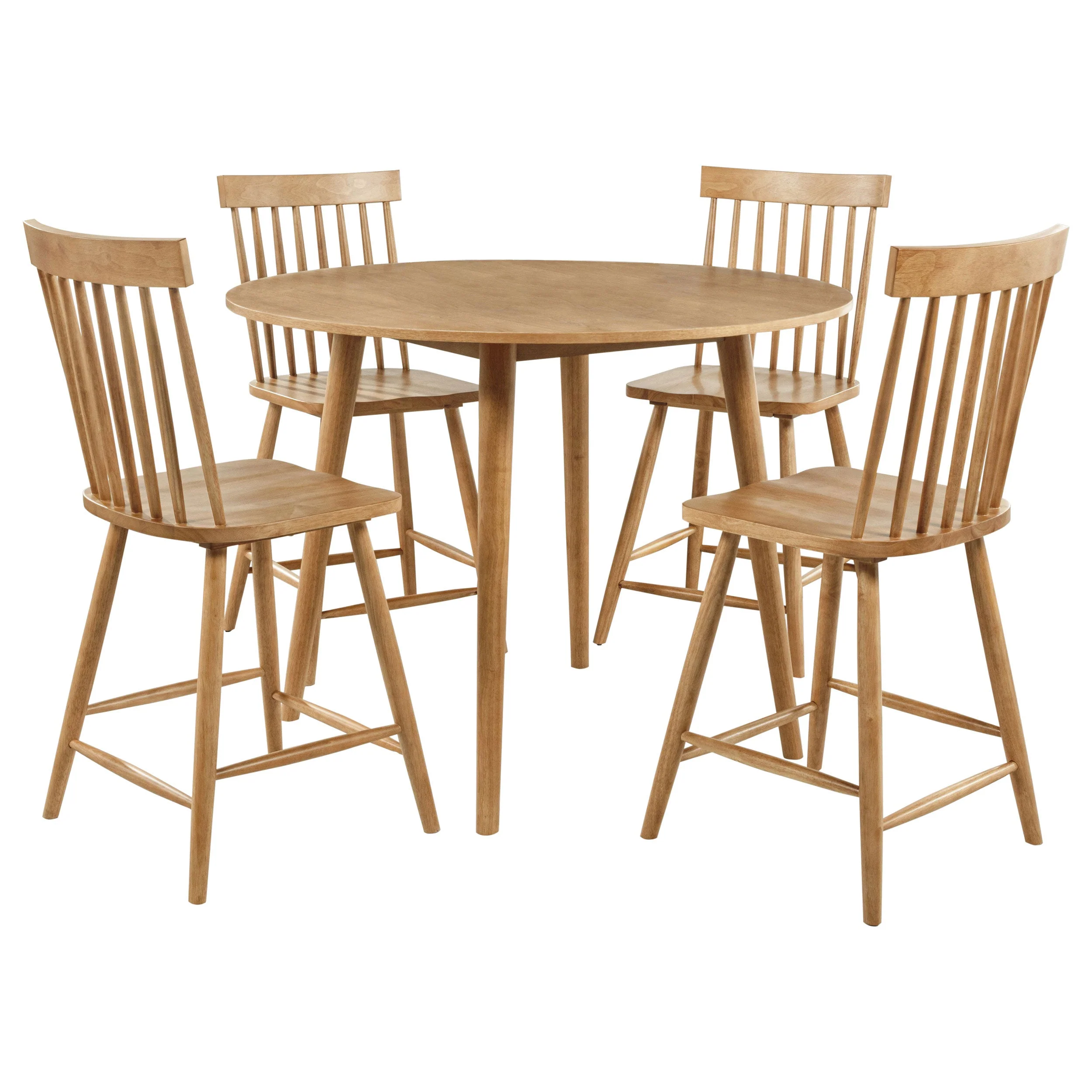 Andrews Light Ash 5-piece Round Counter Height Dining Set - Image 2