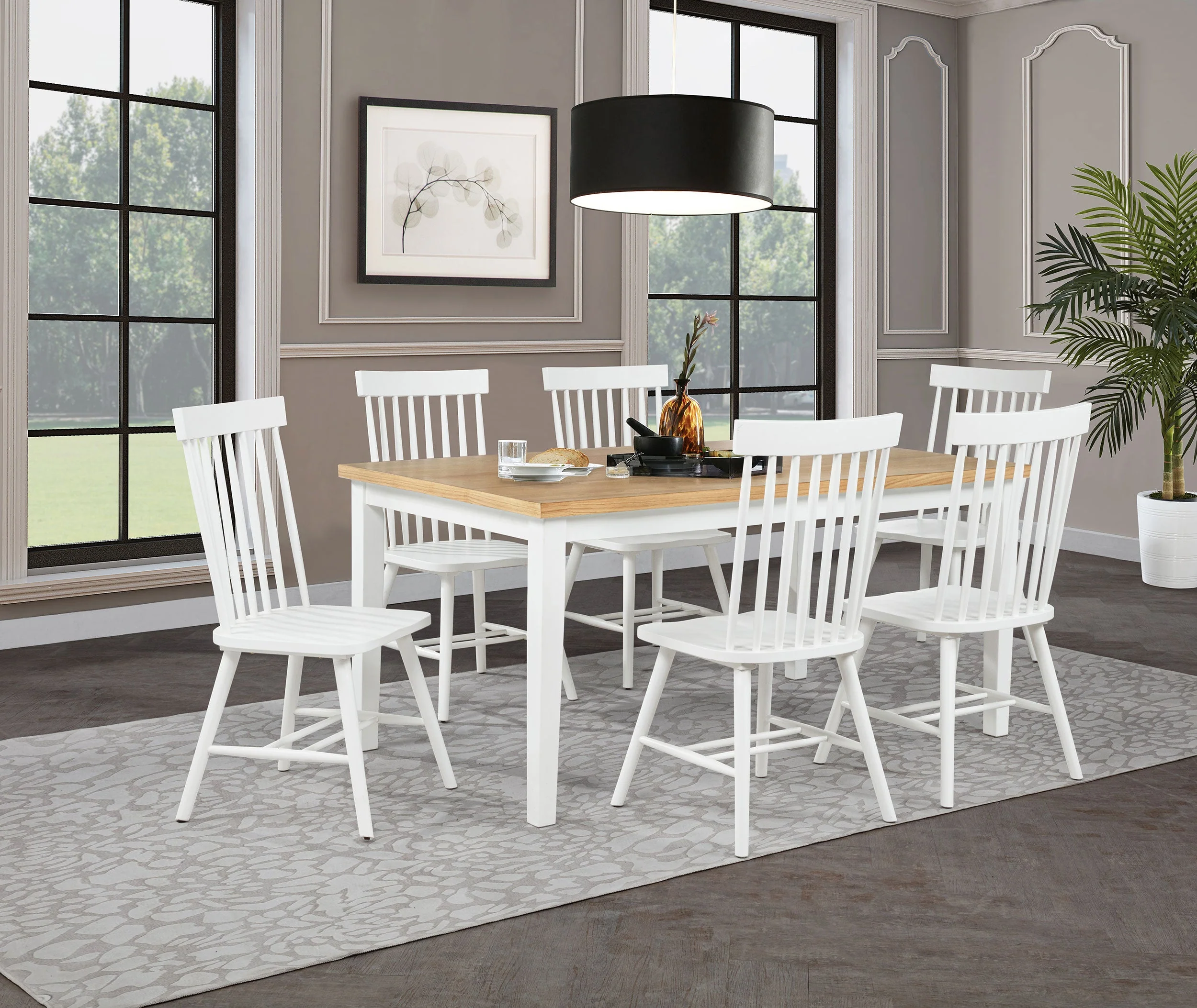 Andrews Light Ash/White 66-inch Rectangular Dining Table - Image 11