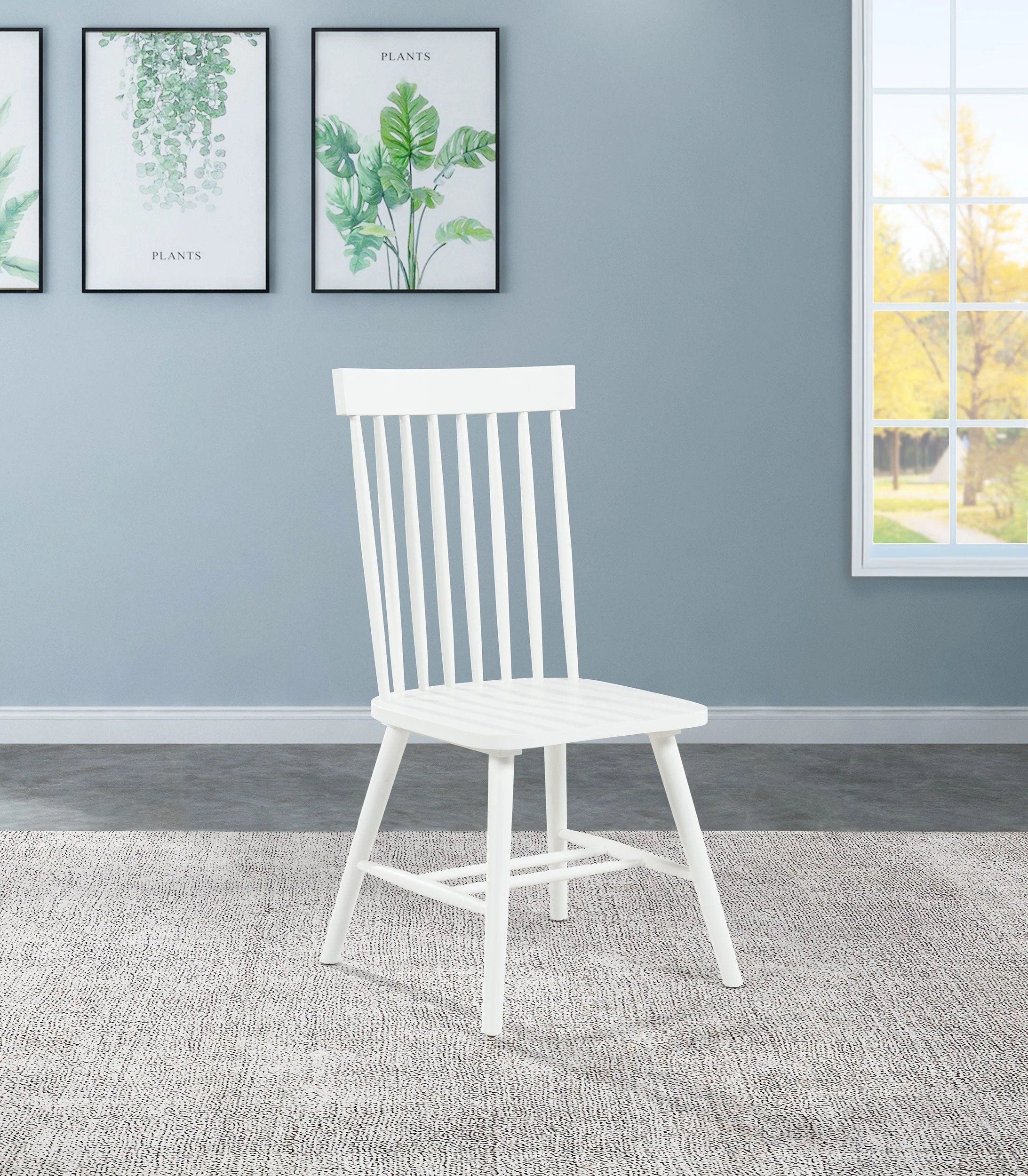 Andrews White Windsor Spindle Back Dining Side Chair (Set of 2) - Image 2