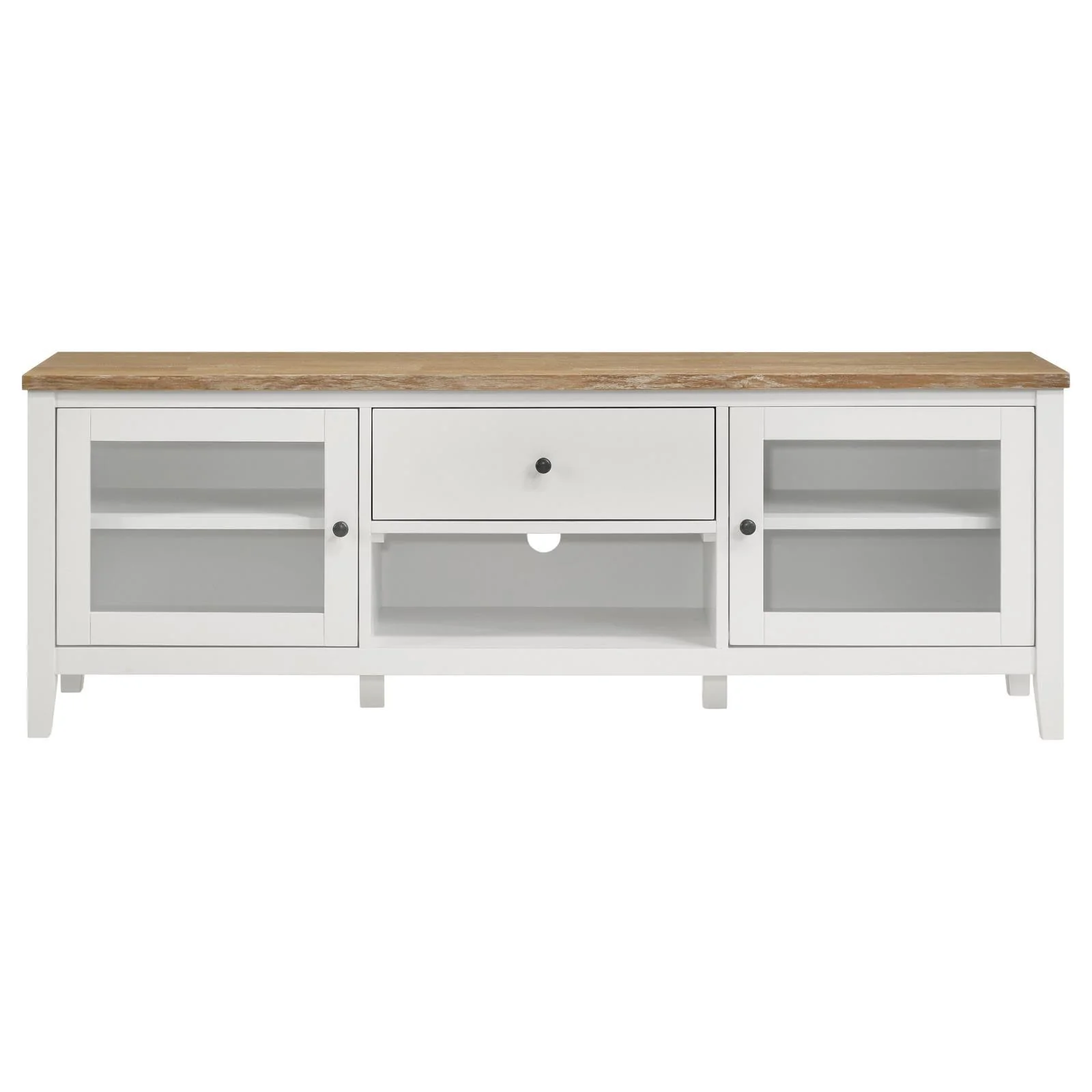 Angela Brown and White 2-door Wooden 67" TV Stand - Image 3