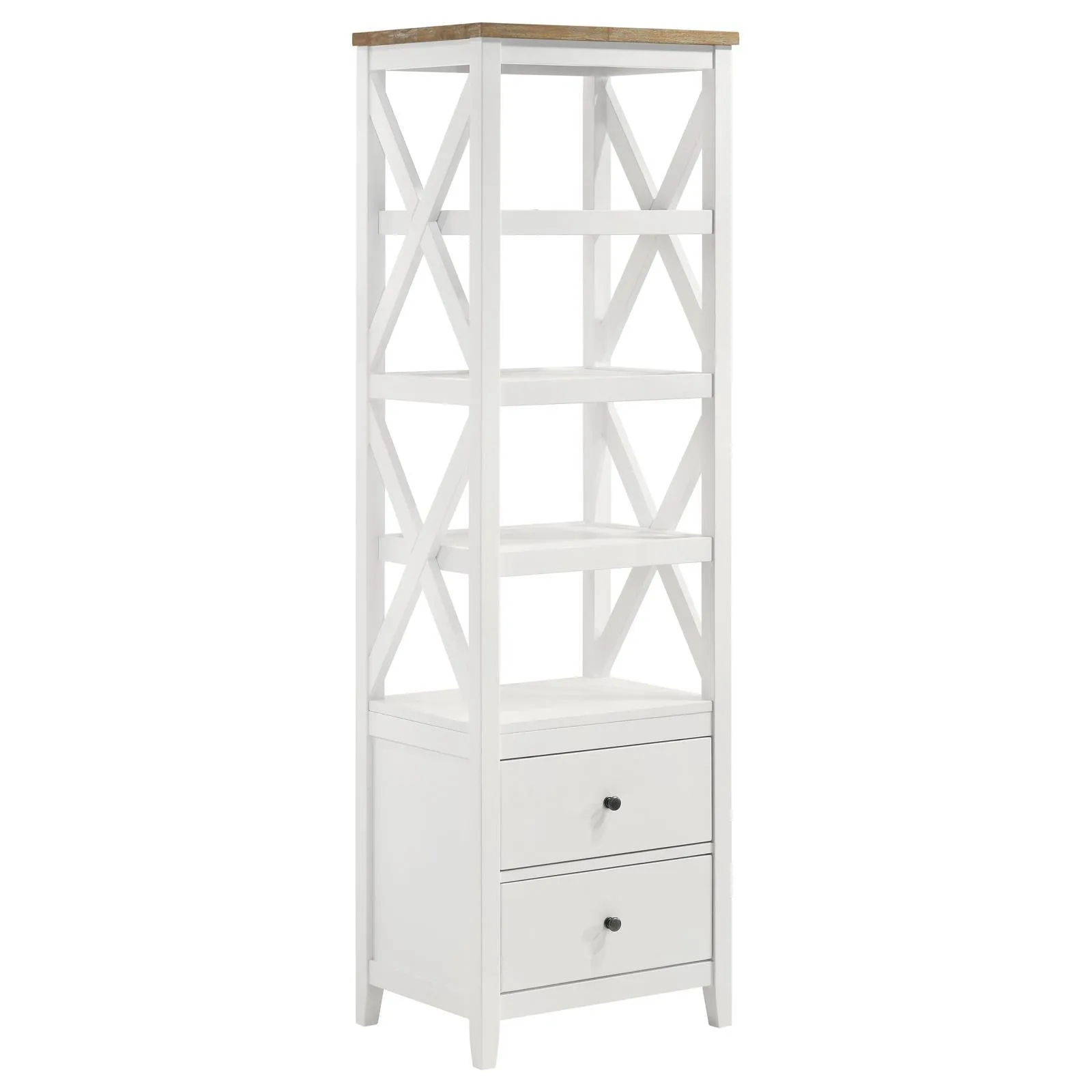 Angela Brown and White 3-piece Entertainment Center With 67" TV Stand - Image 5