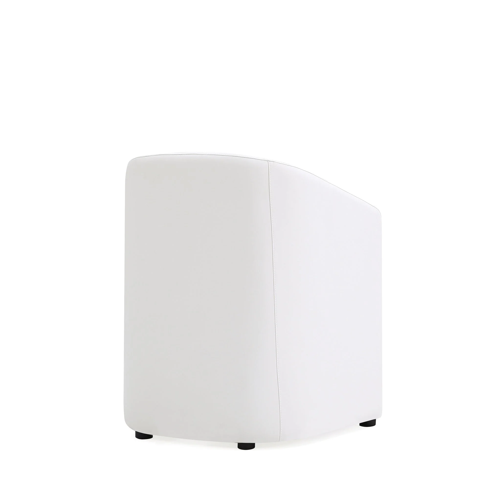 Anna Round Faux Leather Dining Armchair in Cream - Image 6