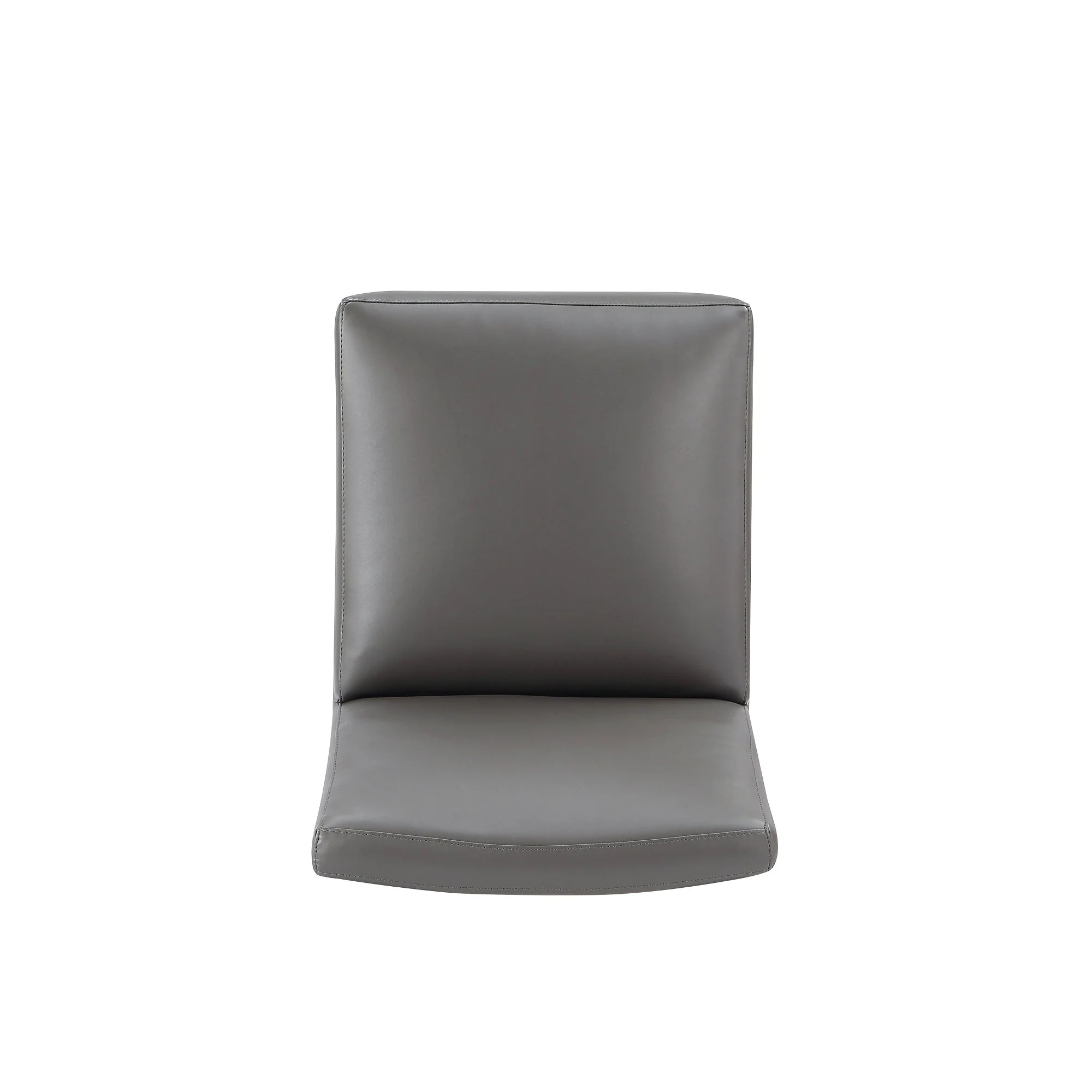Anna Square Faux Leather Armless Dining Chair in Pewter (set of 2) - Image 9