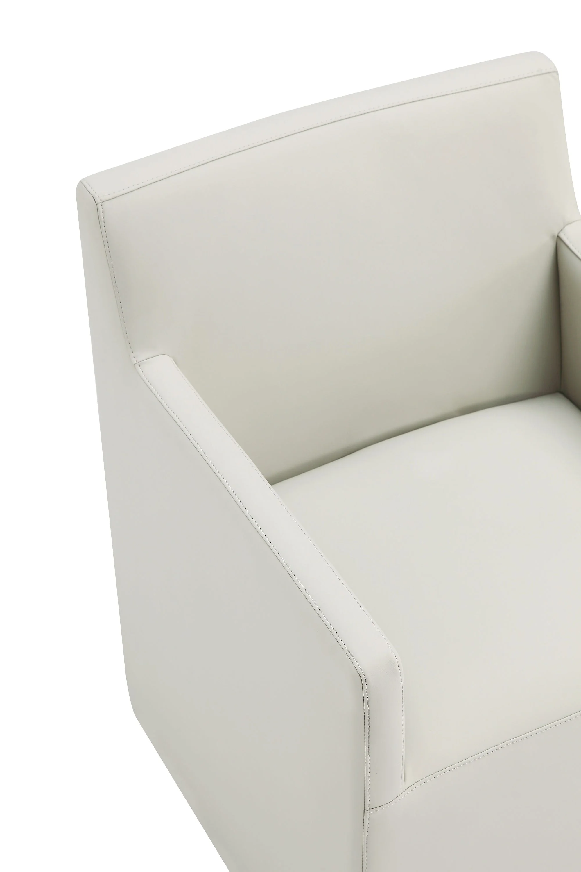 Anna Square Faux Leather Dining Arm Chair in Light Stone Grey (set of 2) - Image 10
