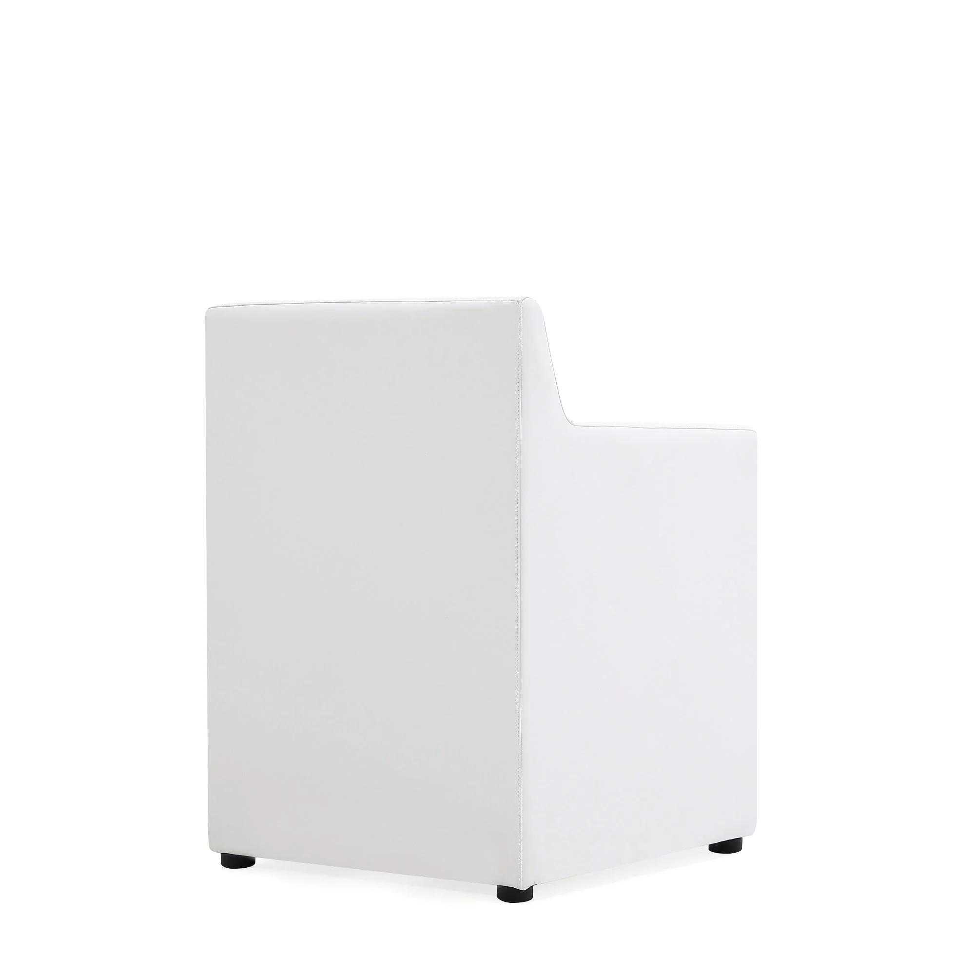 Anna Square Faux Leather Dining Armchair in Cream - Image 6