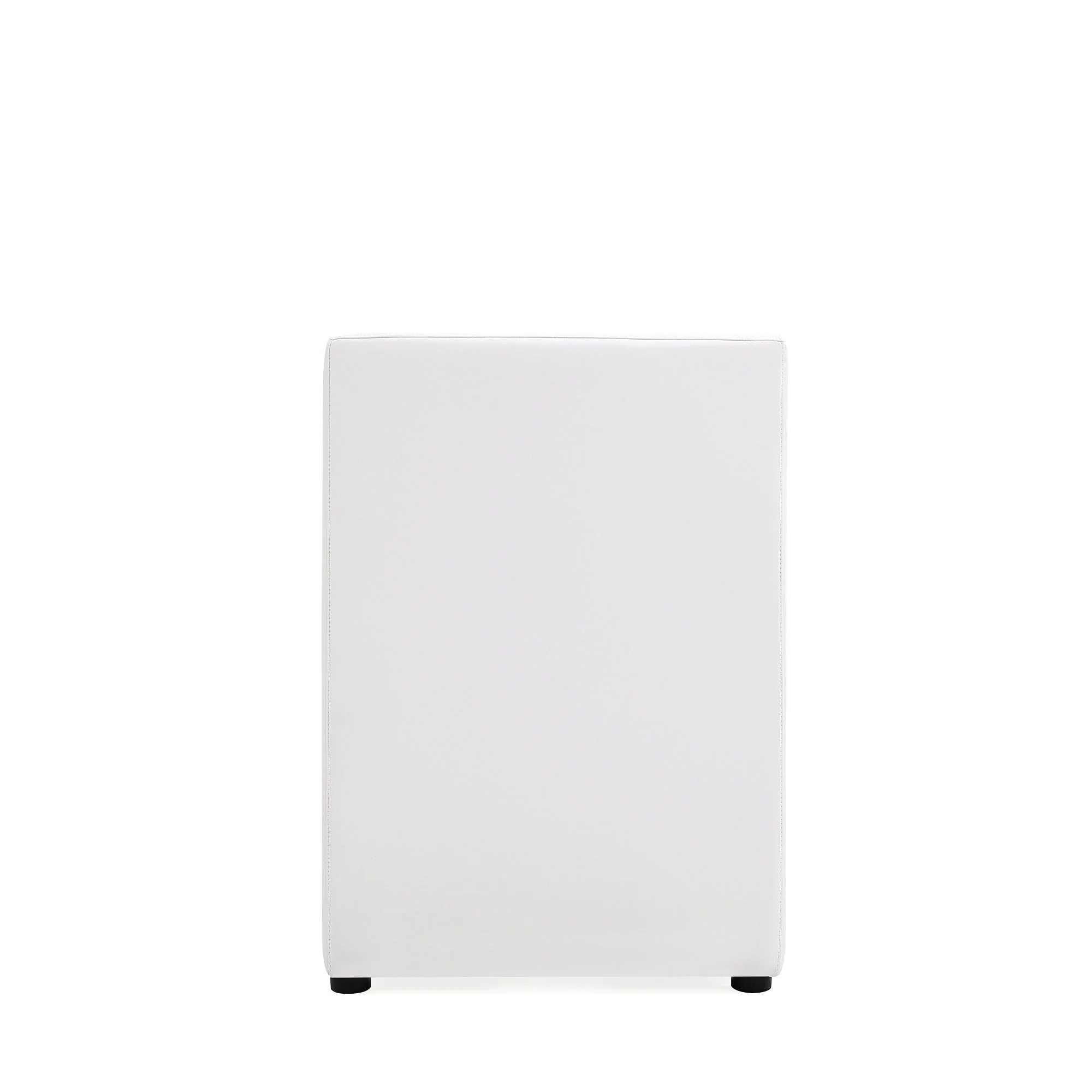 Anna Square Faux Leather Dining Armchair in Cream - Image 7