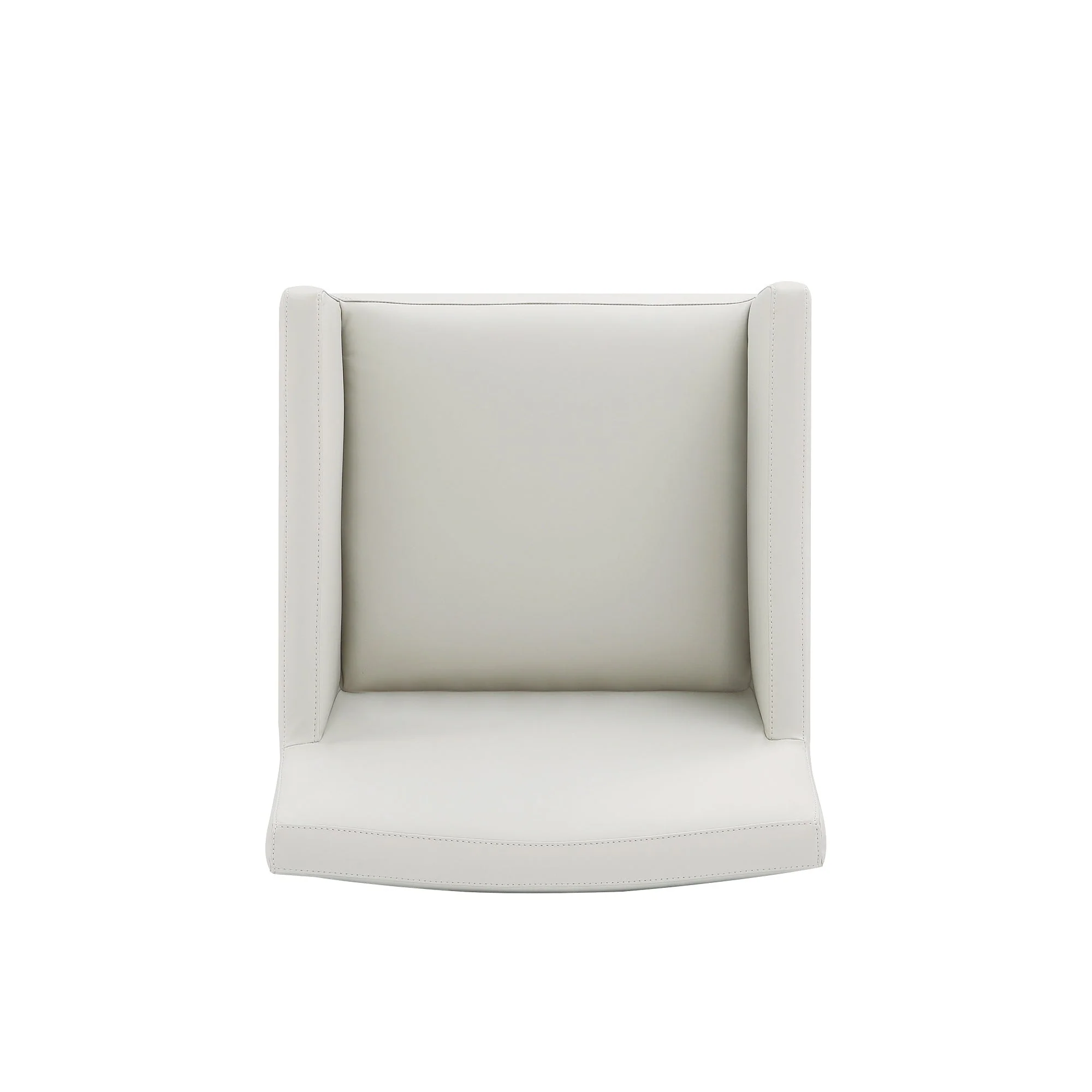 Anna Square Faux Leather Dining Armchair in Light Stone Grey - Image 8