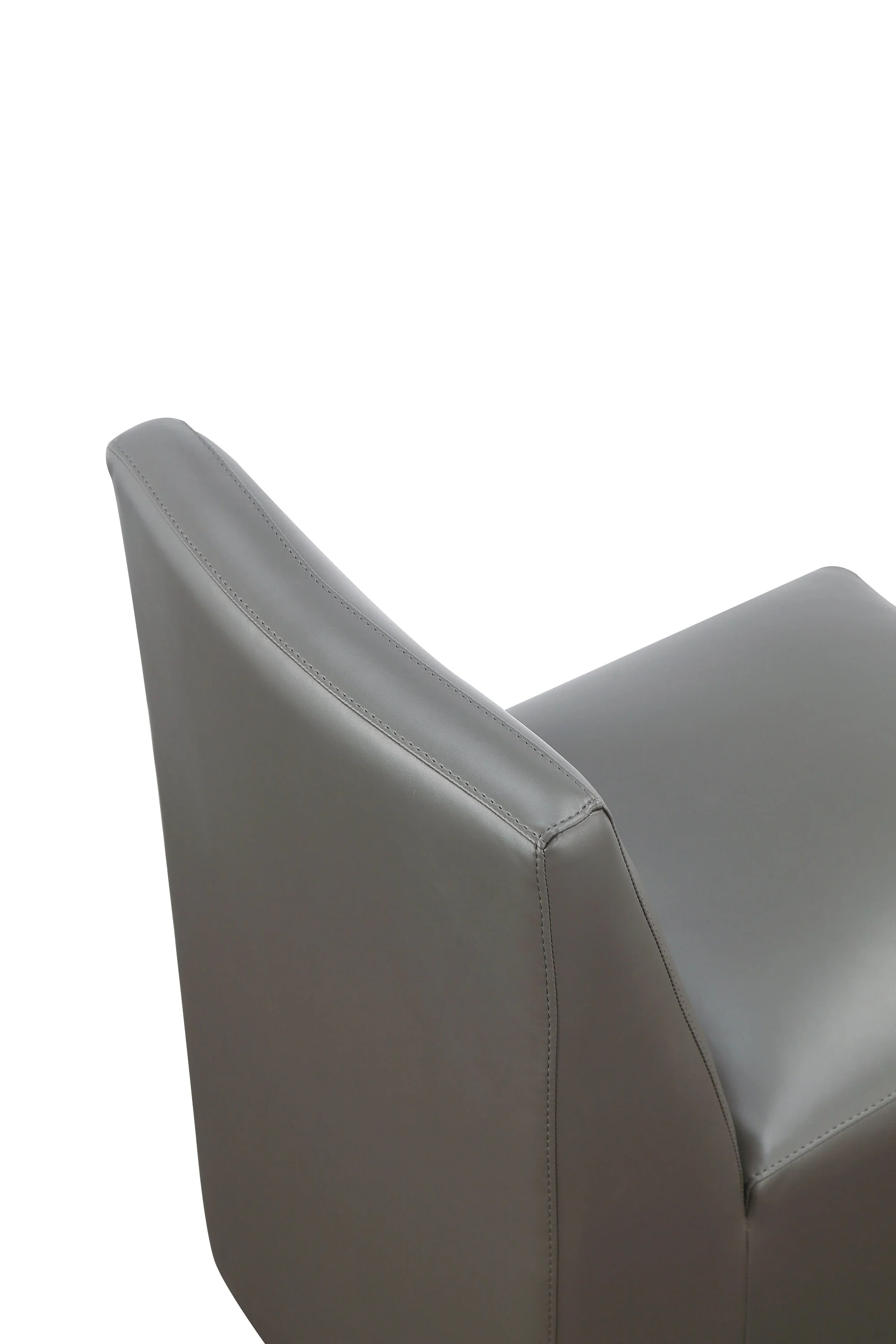 Anna Square Faux Leather Dining Chair in Pewter - Image 9