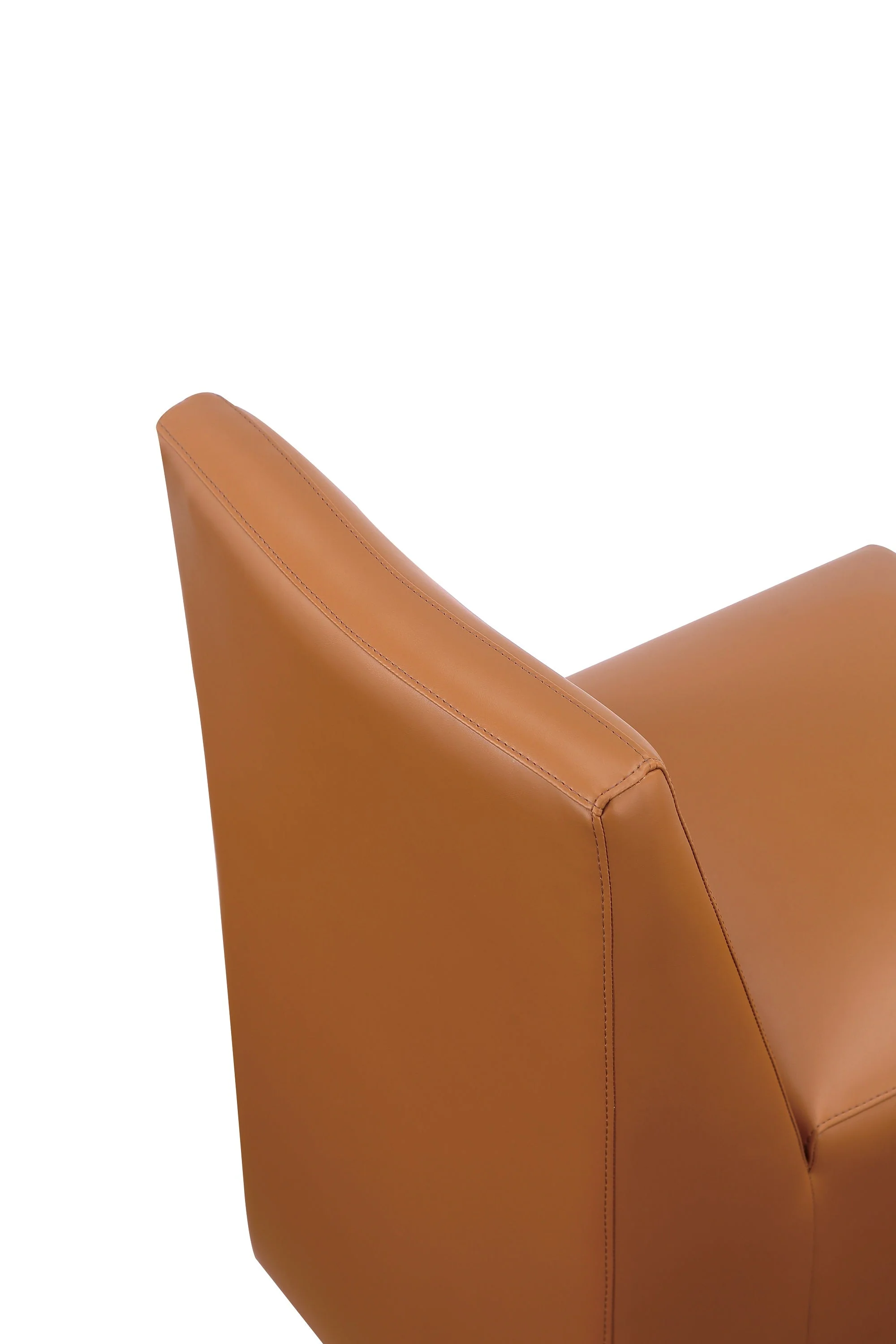 Anna Square Faux Leather Dining Chair in Saddle (set of 2) - Image 10