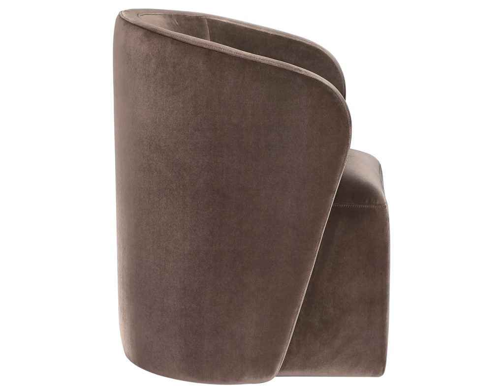 Annie Chocolate Velvet Barrel Chair w/Casters, Set of 2 - Image 5