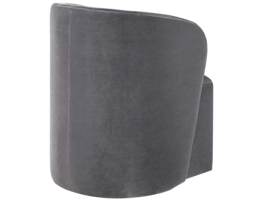 Annie Gray Velvet Barrel Chair w/Casters, Set of 2 - Image 7
