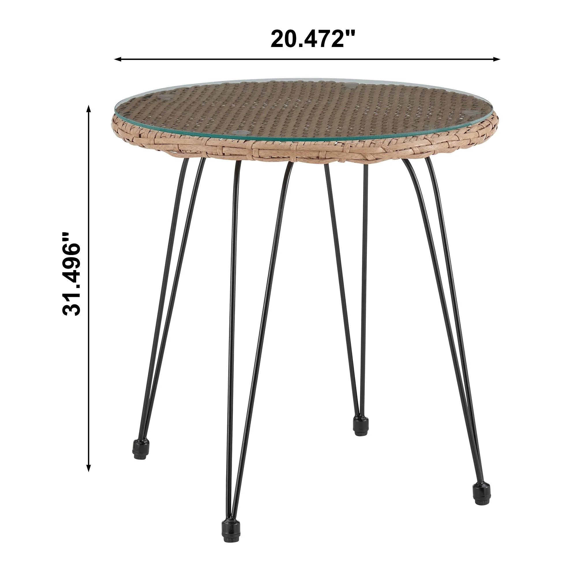 Antibes 1.0 Patio 2-Person Seating Group with End Table with Grey Cushions - Image 4